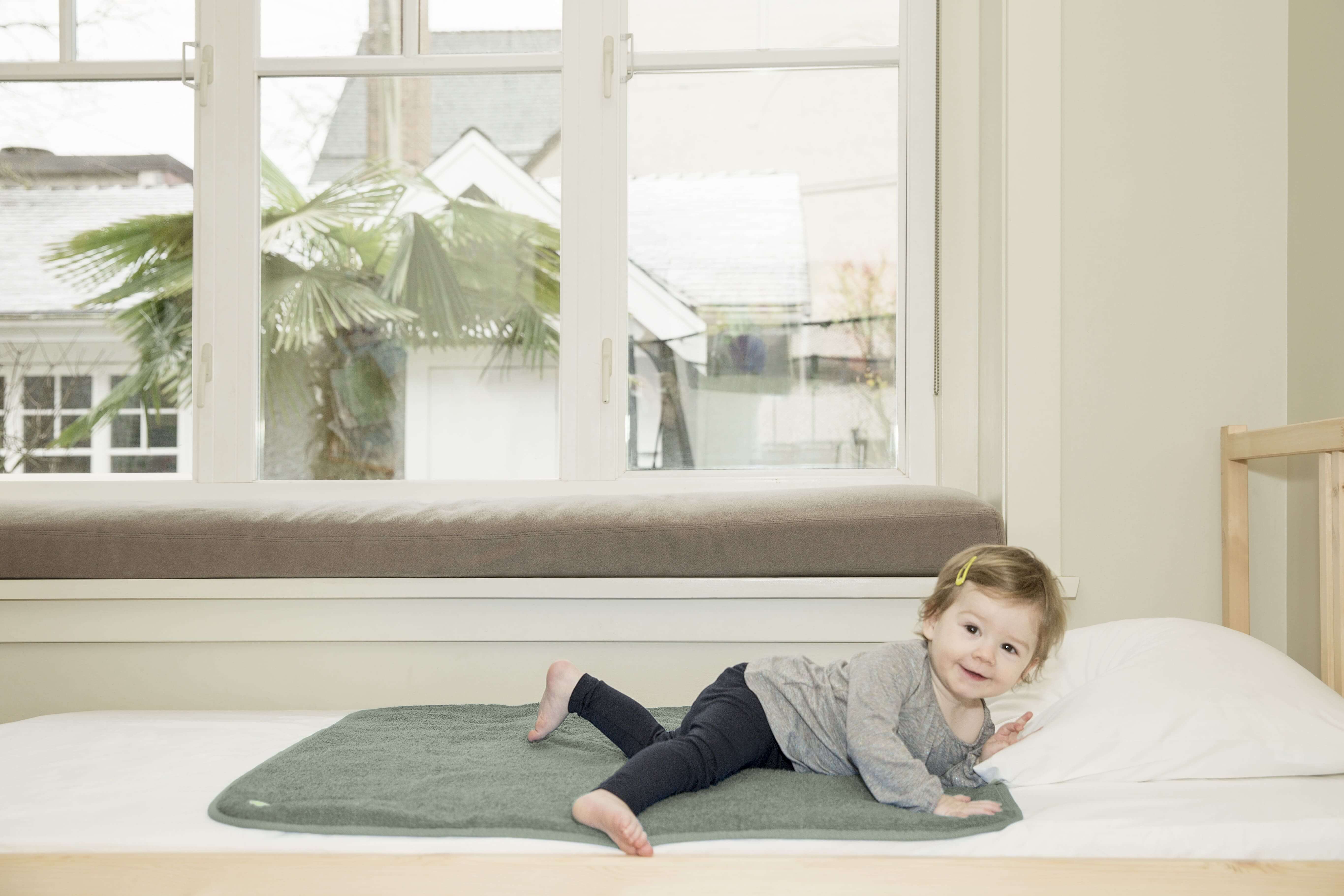 PeapodMats Baby on Single Bed | Mattress Protector | Waterproof Mat| Sage | SavvyMama