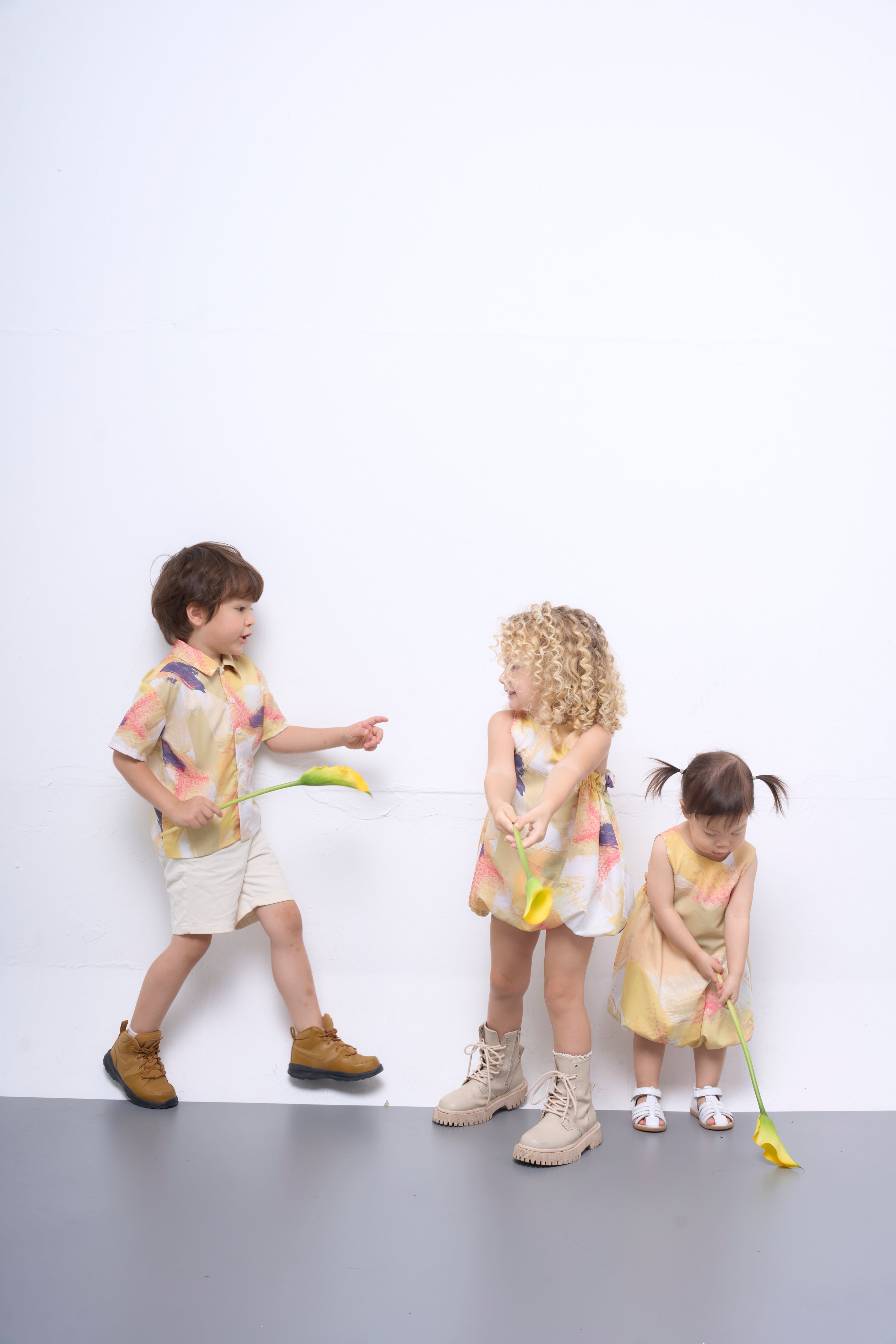 The Parrot | Soleil Balloon Dress - Garden Yellow Print (Girl)