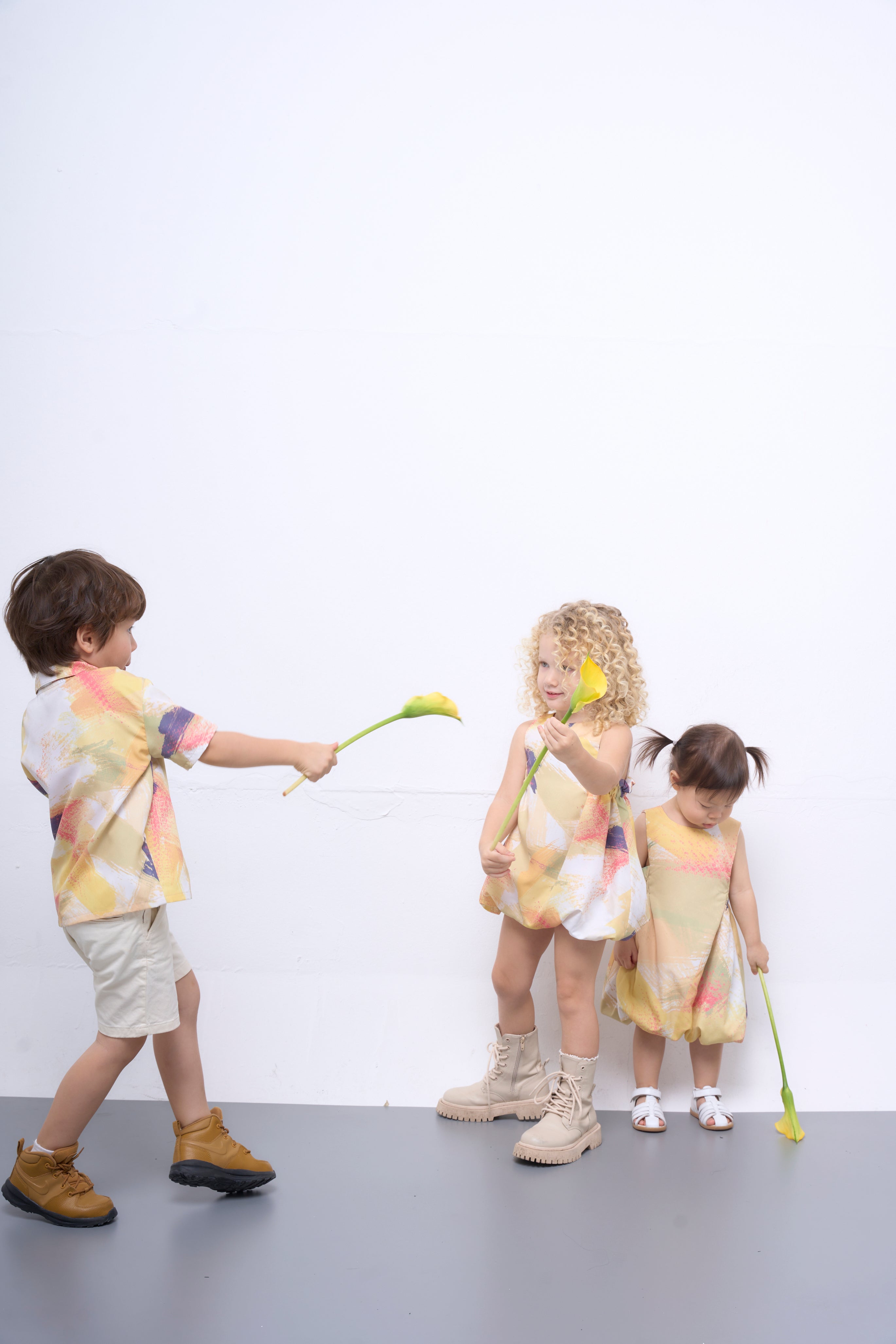 The Parrot | Soleil Balloon Dress - Garden Yellow Print (Girl)