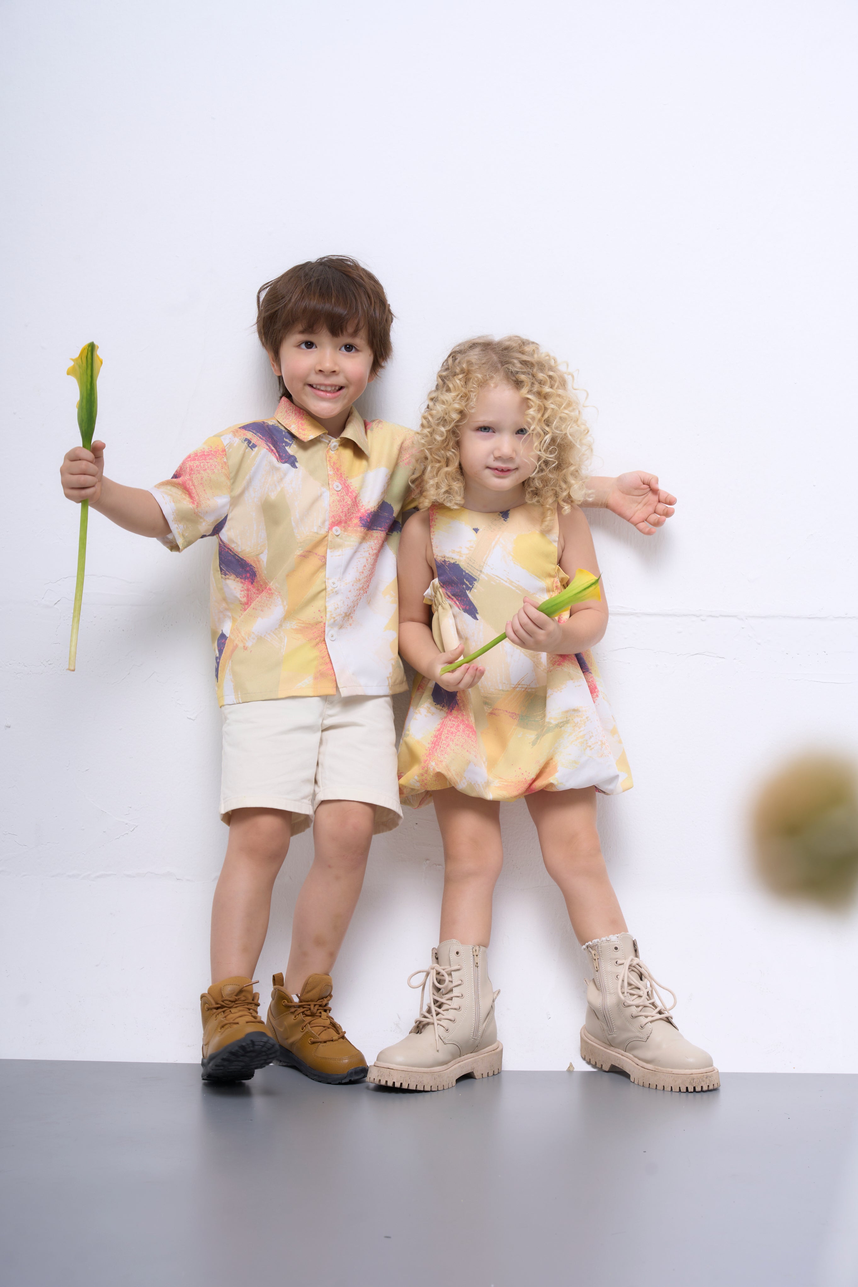 The Parrot | Soleil Balloon Dress - Garden Yellow Print (Girl)