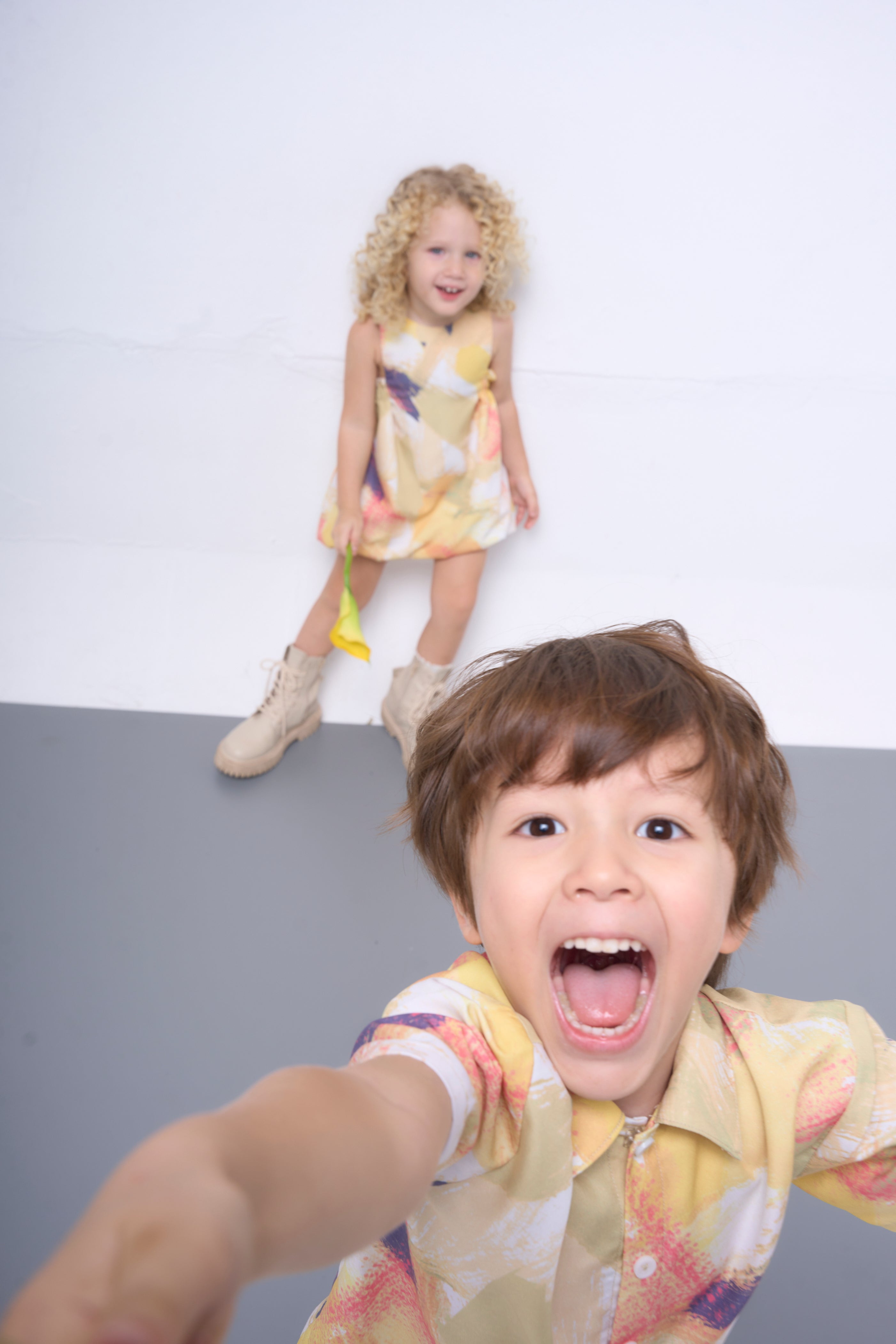 The Parrot | Soleil Balloon Dress - Garden Yellow Print (Girl)