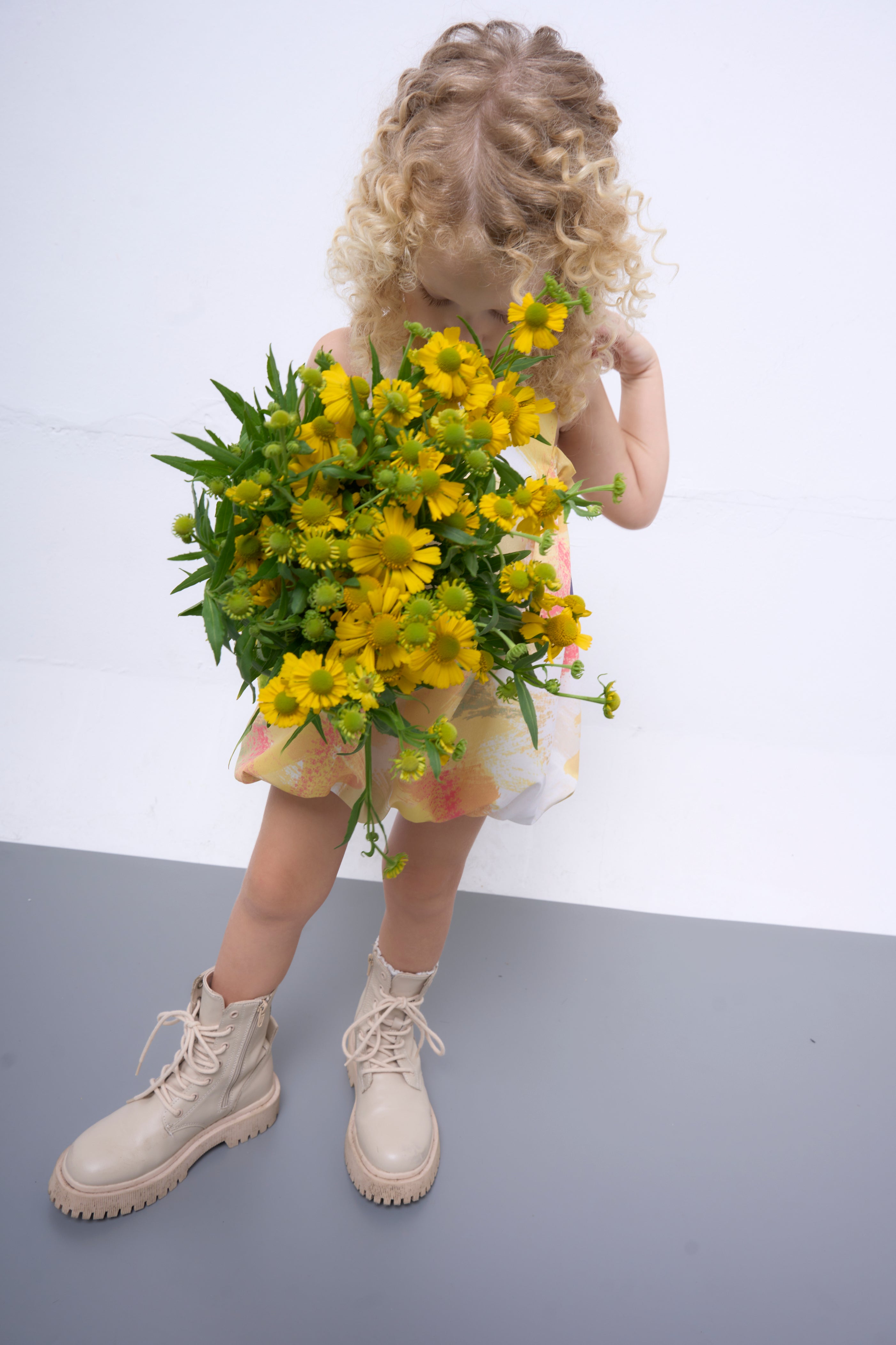 The Parrot | Soleil Balloon Dress - Garden Yellow Print (Girl)