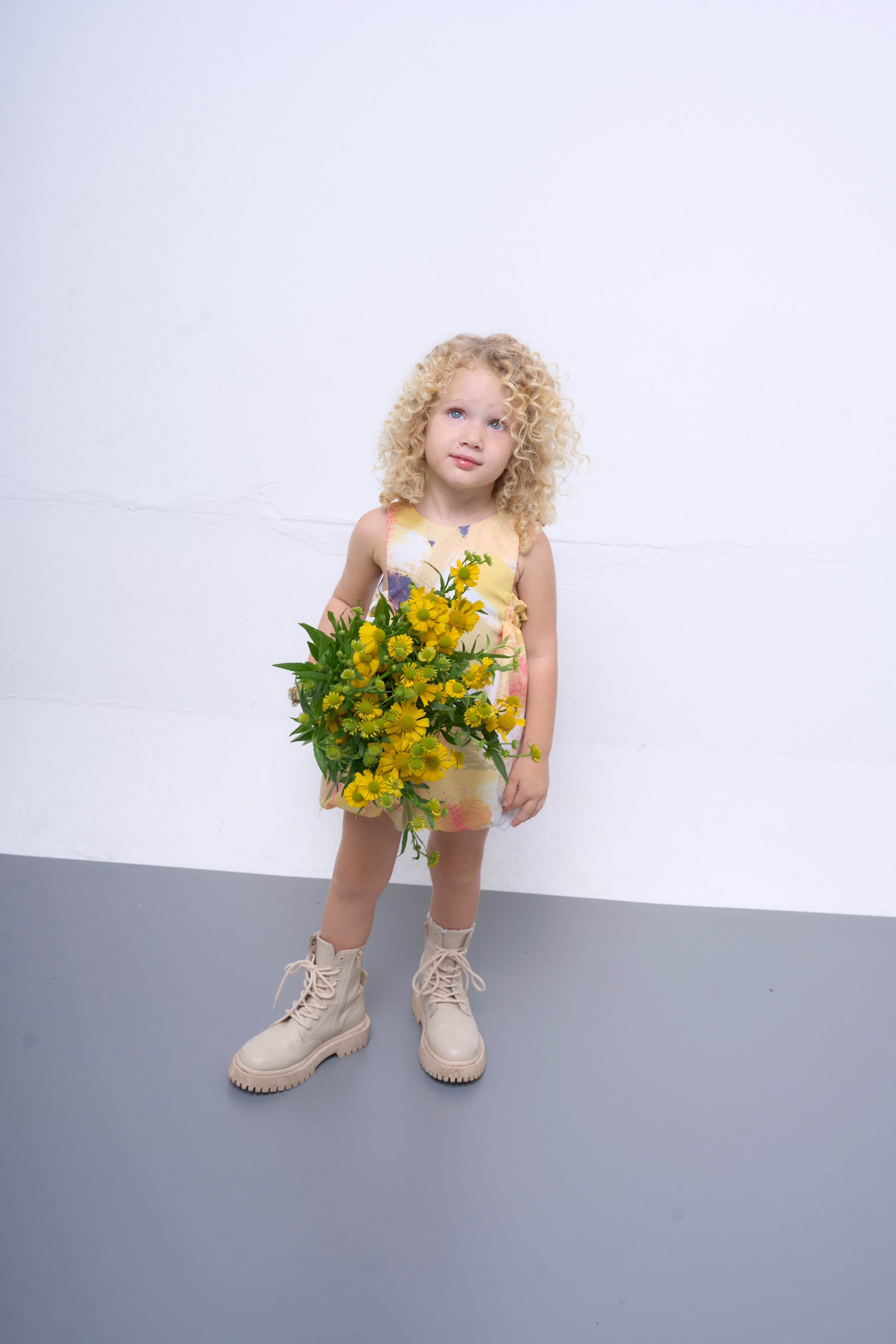 The Parrot | Soleil Balloon Dress - Garden Yellow Print (Girl)