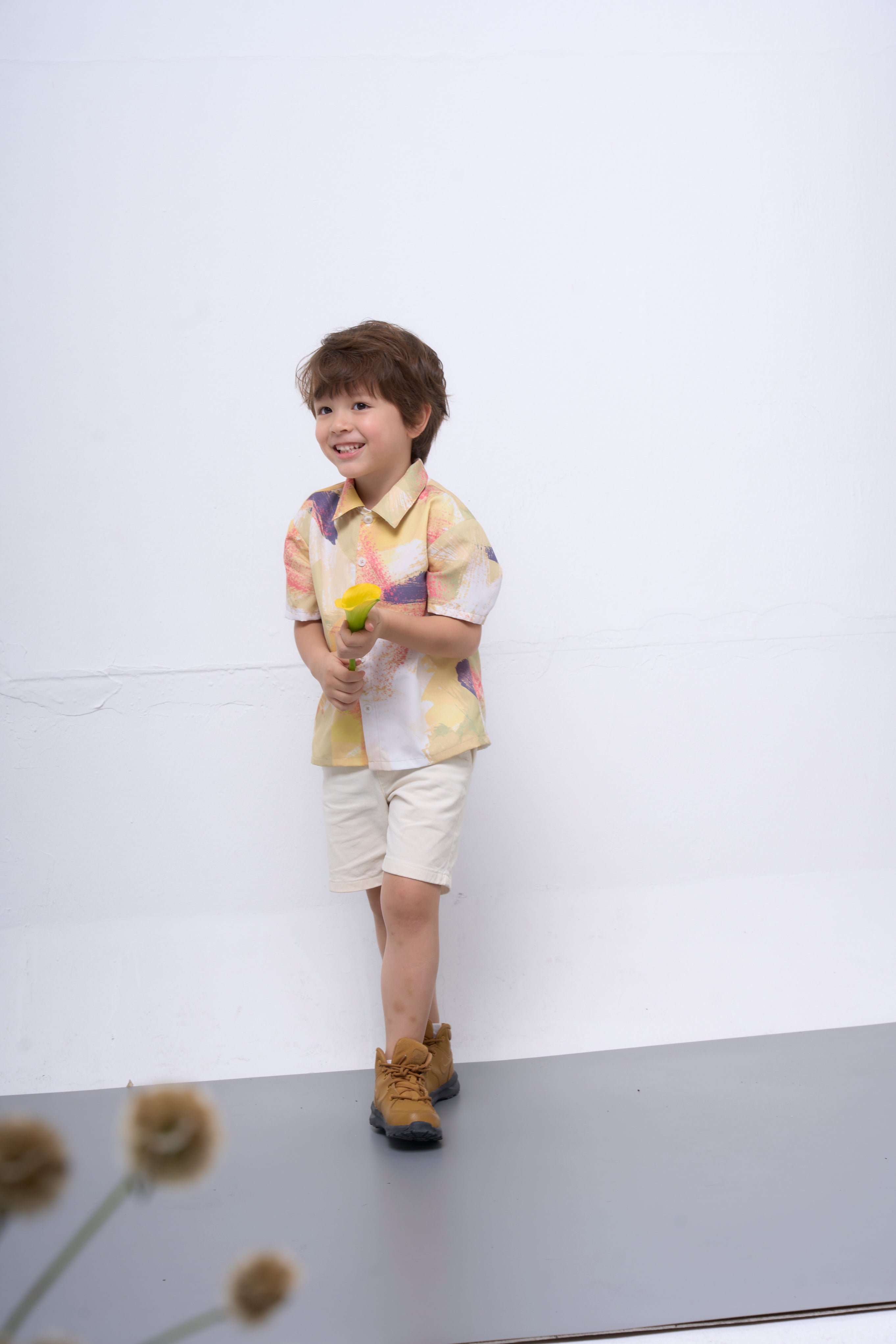 The Parrot | Soleil Tropical Shirt - Garden Yellow Print (Boy)