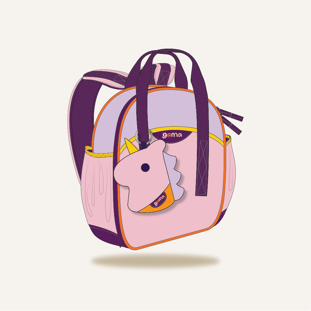 Goma Kids Bag | Una The Unicorn Backpack | Pink | School Bag | SavvyMamaSG