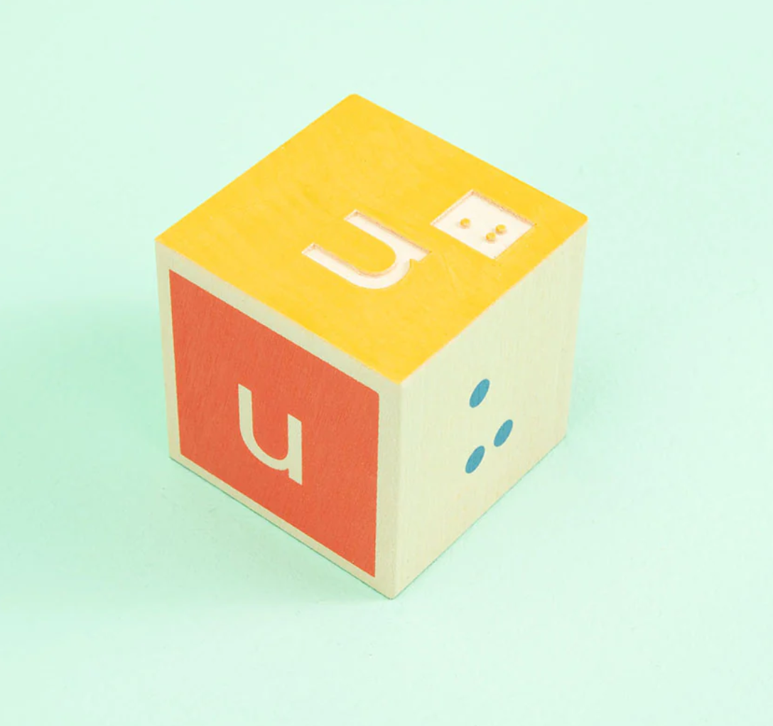 Uncle Goose Braille Alphabet Blocks | Educational Toys | Small Caps U | SavvyMama