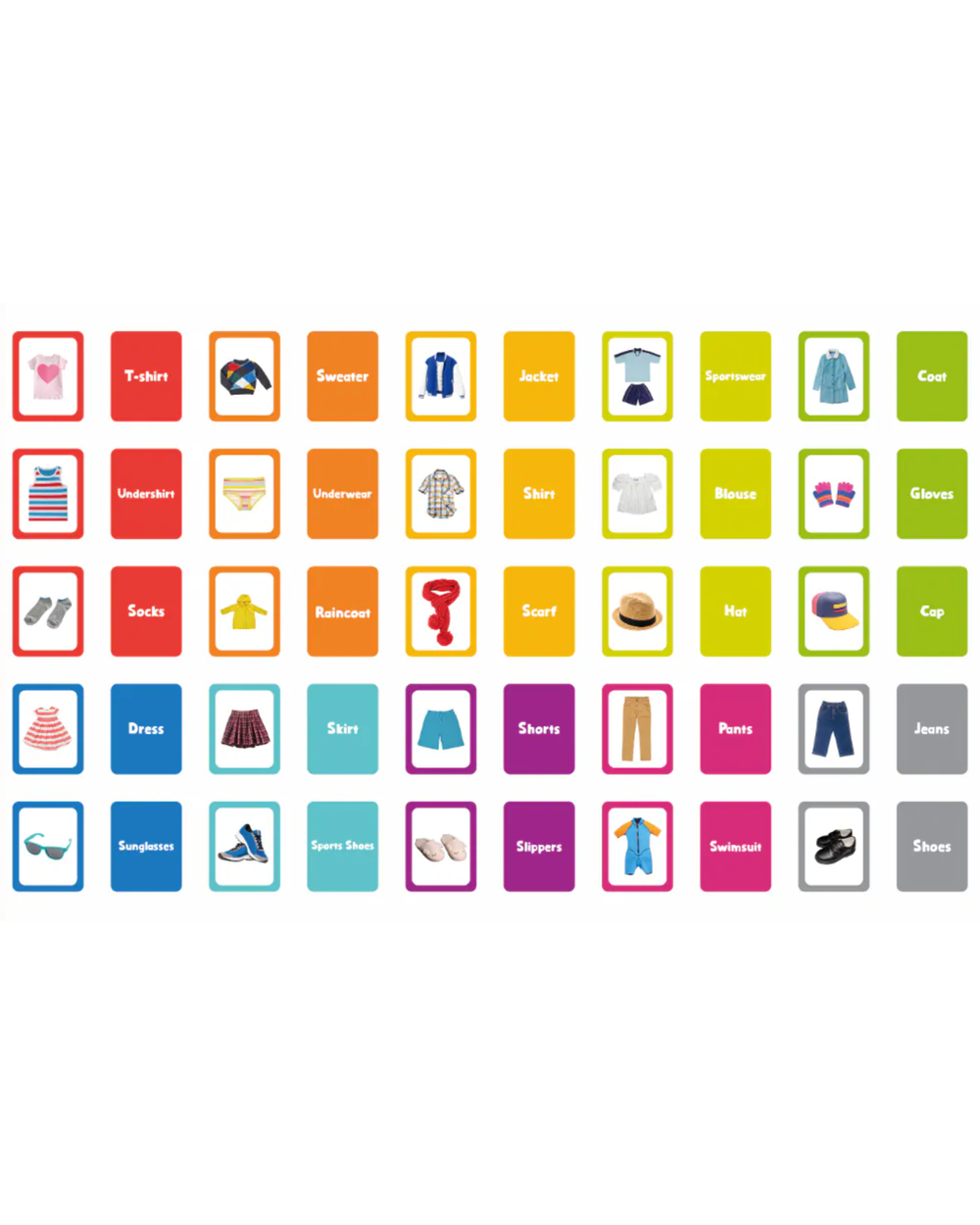 Books | Curios - English Flashcards - Clothing