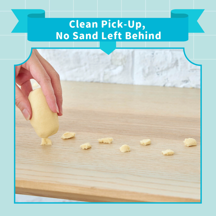 easy clean kinetic sand|mess free sensory play|non stick play sand|kids indoor sand toy|easy pickup sand