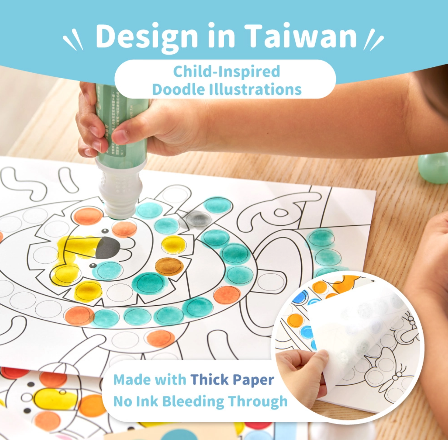 Mamayo|dot marker doodle book|thick no bleed paper|toddler coloring|preschool art activities|fun and creative