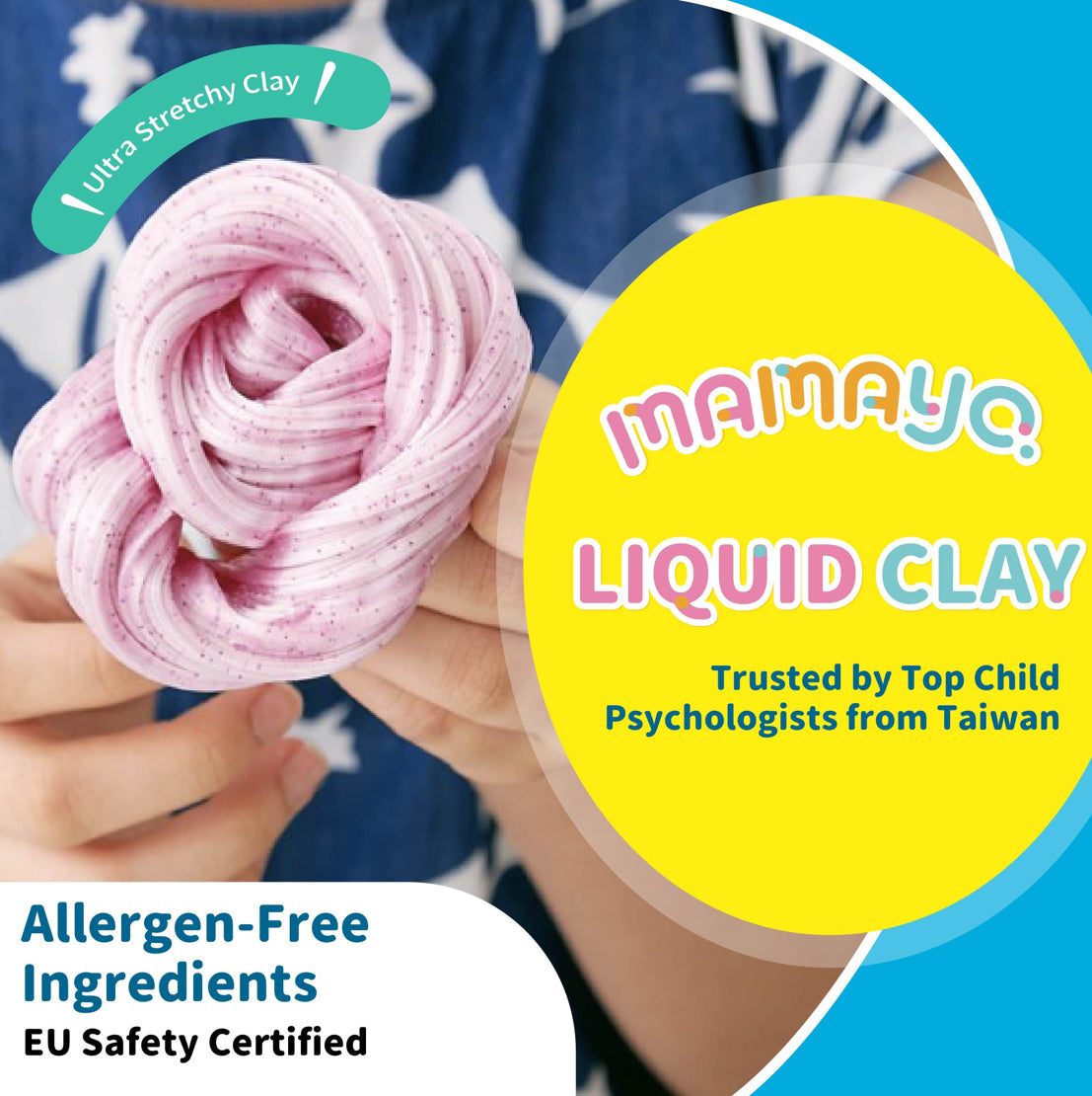 Child stretching Mamayo liquid clay|sensory toy|allergen-free|non-messy|sensory play texture|never dry
