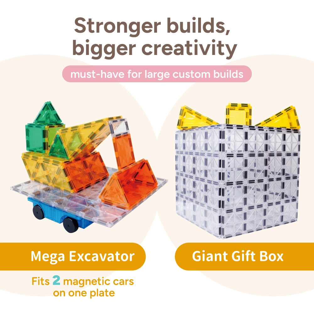magnetic base plate|large magnetic builds|creative STEM toy|construction support plate|magnetic tile toy