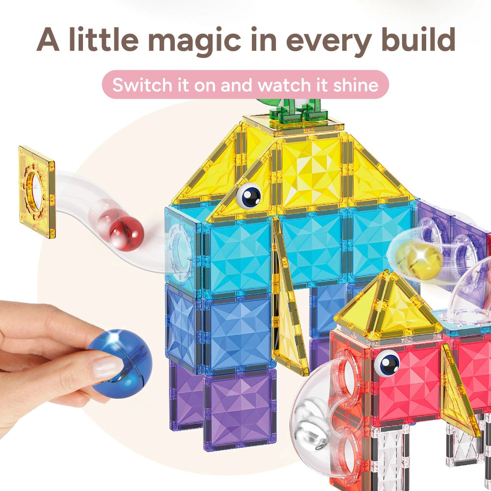 magnetic tiles light up toy|kids STEM building set|LED magnetic balls|creative construction play|sensory toy