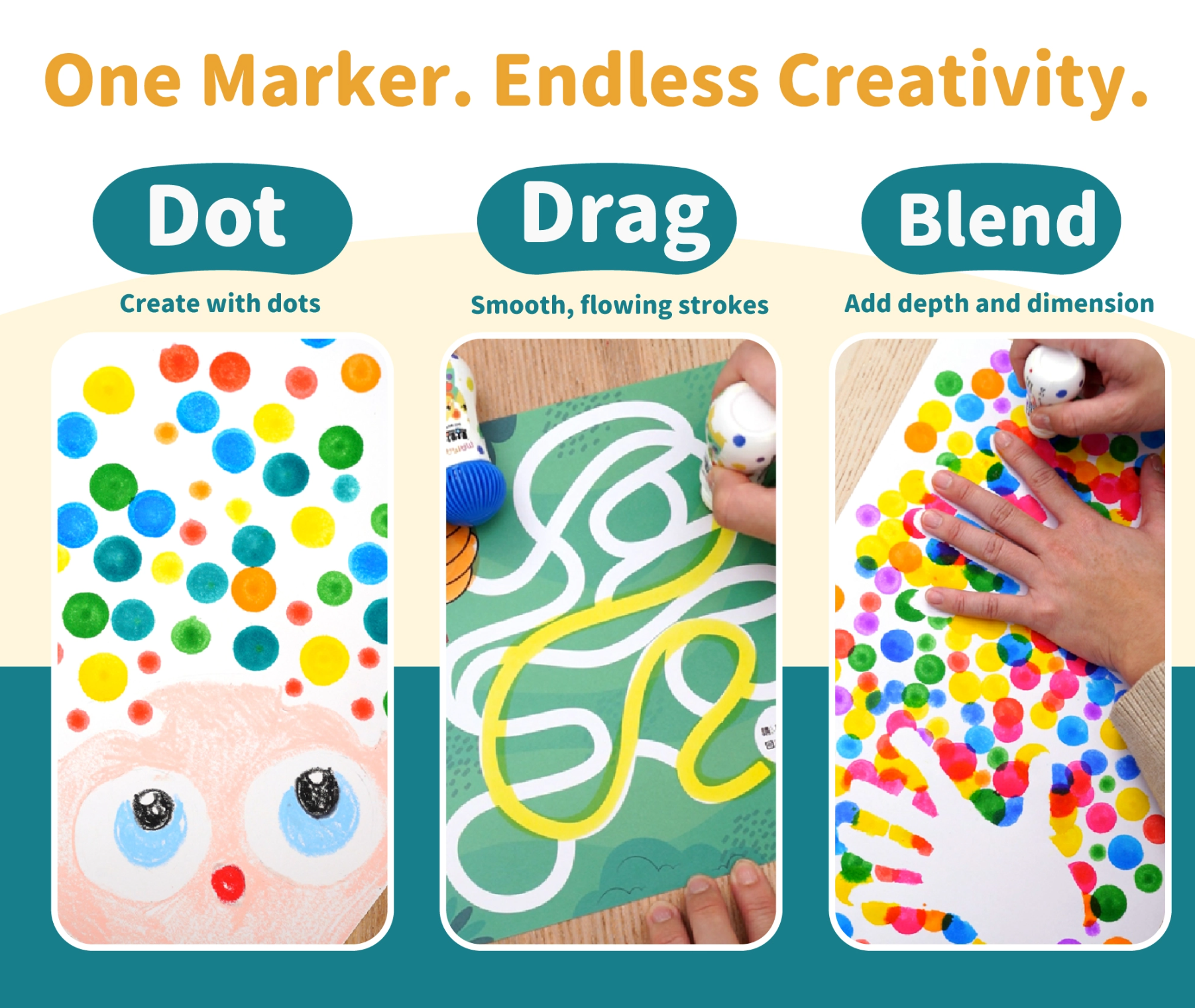 Mamayo|mini dot markers|creative|art activities for toddlers|sensory learning|fine motor play|mess free