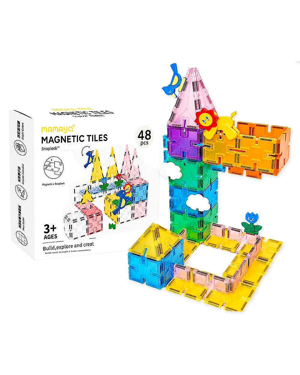 magnetic tiles|building blocks for kids|STEM toy|snaplock magnetic tiles|creative construction toy|montessori toy