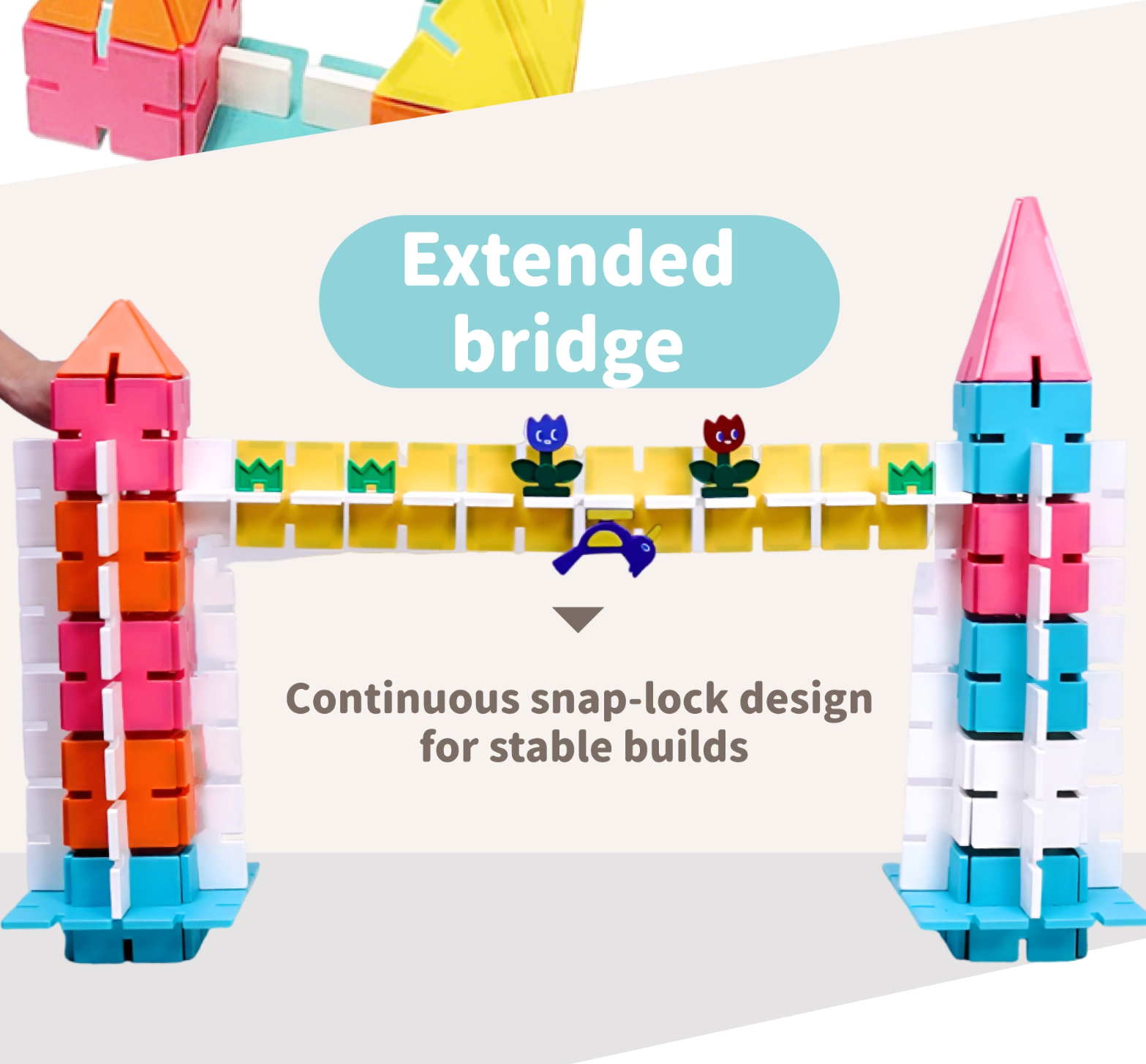 snaplock bridge build|stable magnetic structures|creative STEM toy|magnetic building blocks|kids construction