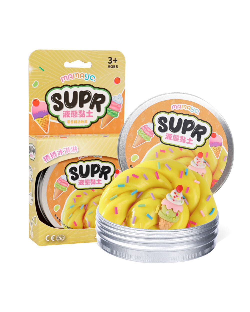 Mamayo Fluid Clay Twisty Ice Cream Non-Toxic Never Dry Sensory Toy for Creative Play and Learning