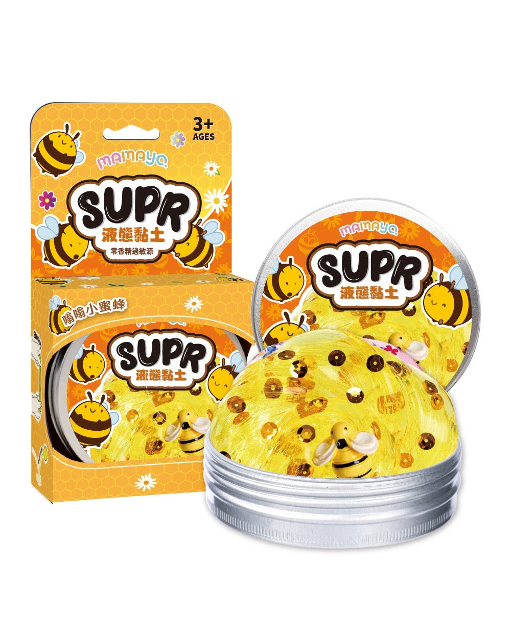 Mamayo Fluid Clay Bee Edition Non-Toxic Sensory Toy for Creative Play and Stress Relief