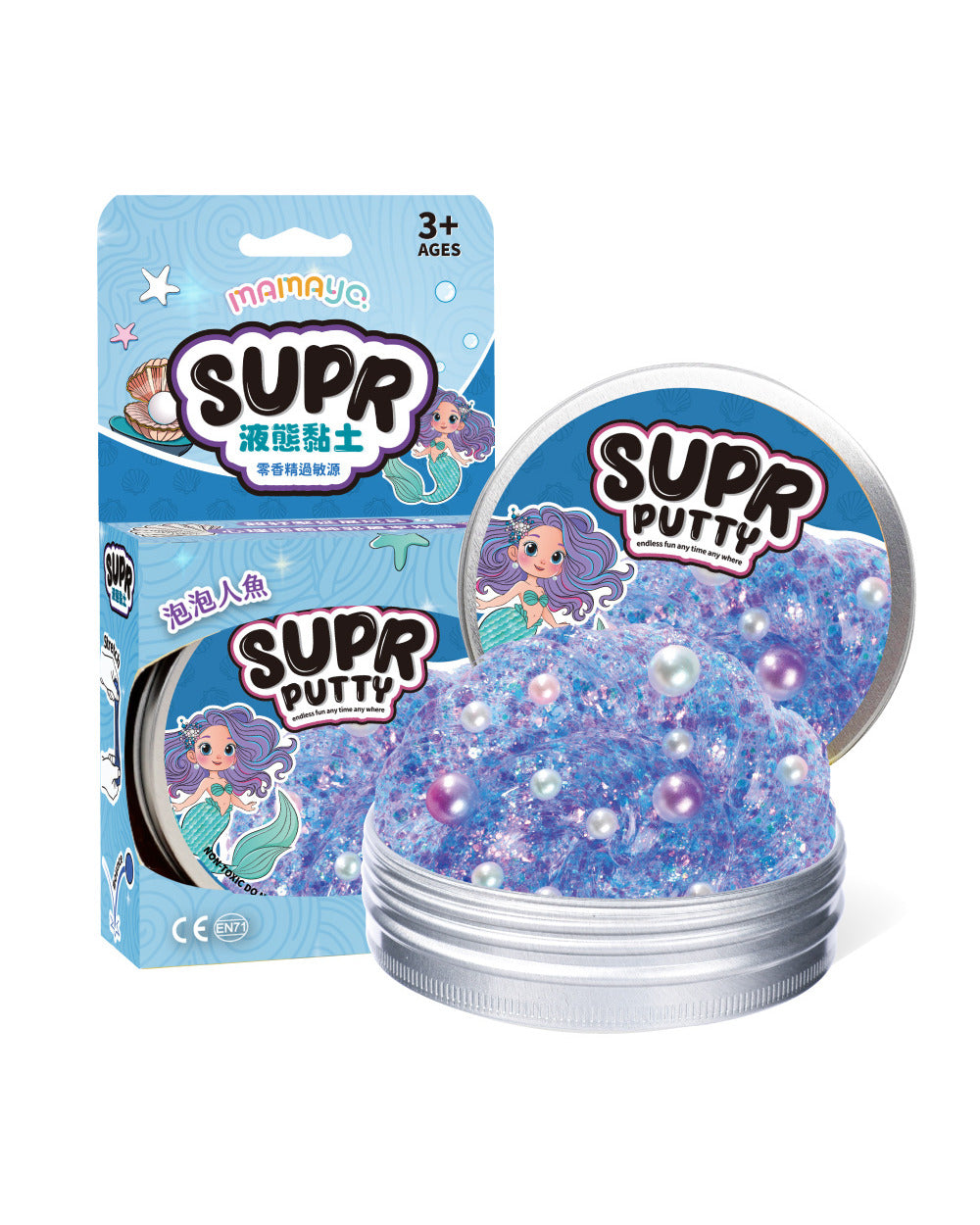 Mamayo Fluid Clay Pearl Mermaid Edition Non-Toxic Never Dry Sensory Toy for Creative Play and Learning