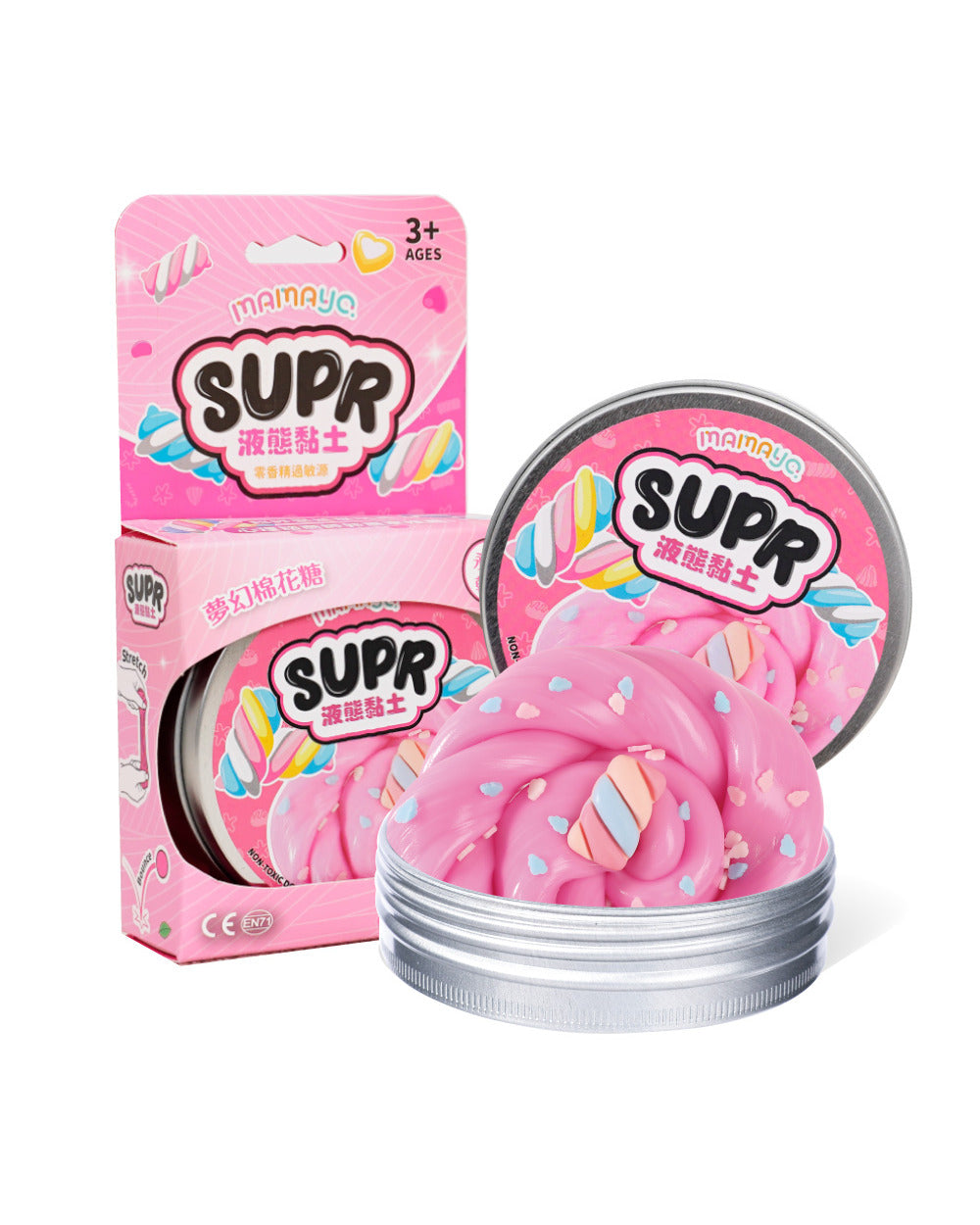 Mamayo Fluid Clay Cotton Candy Non-Toxic Never dry Sensory Toy for Creative Play and Stress Relief