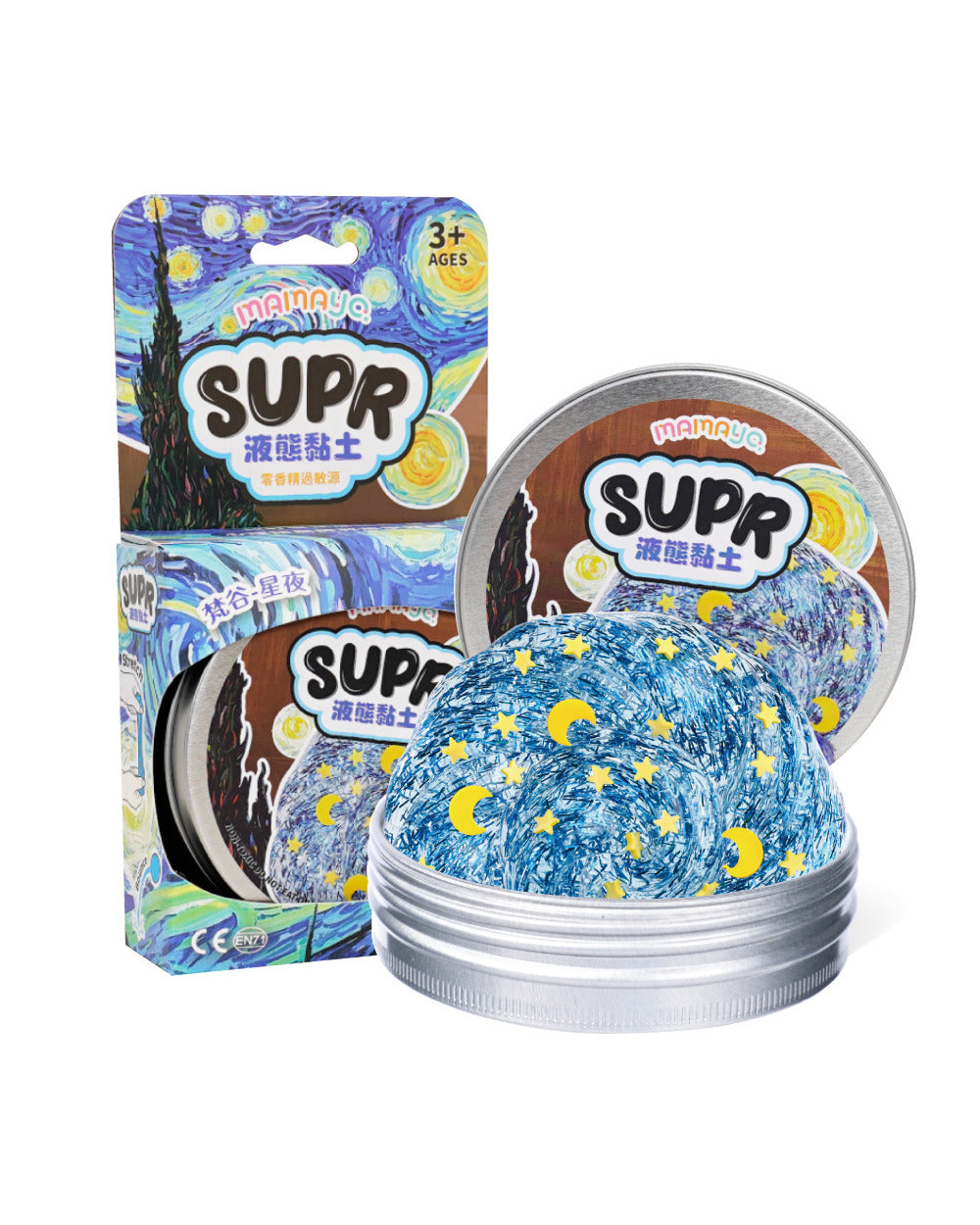 Mamayo Fluid Clay Van Gogh Starry Night Non-Toxic Never Dry Sensory Toy for Creative Play and Learning