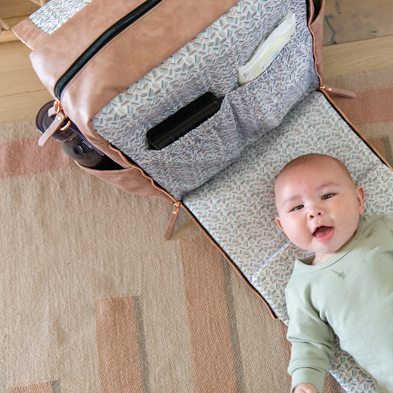 Petunia Pickle Bottom | Boxy Backpack : Dusty Rose Matte Leatherette