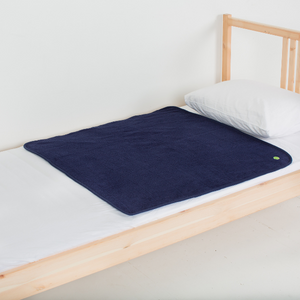PeapodMats | Bed Mat on Single Bed | Waterproof Mat | Mattress Protector | Navy Blue | Savvy Mama