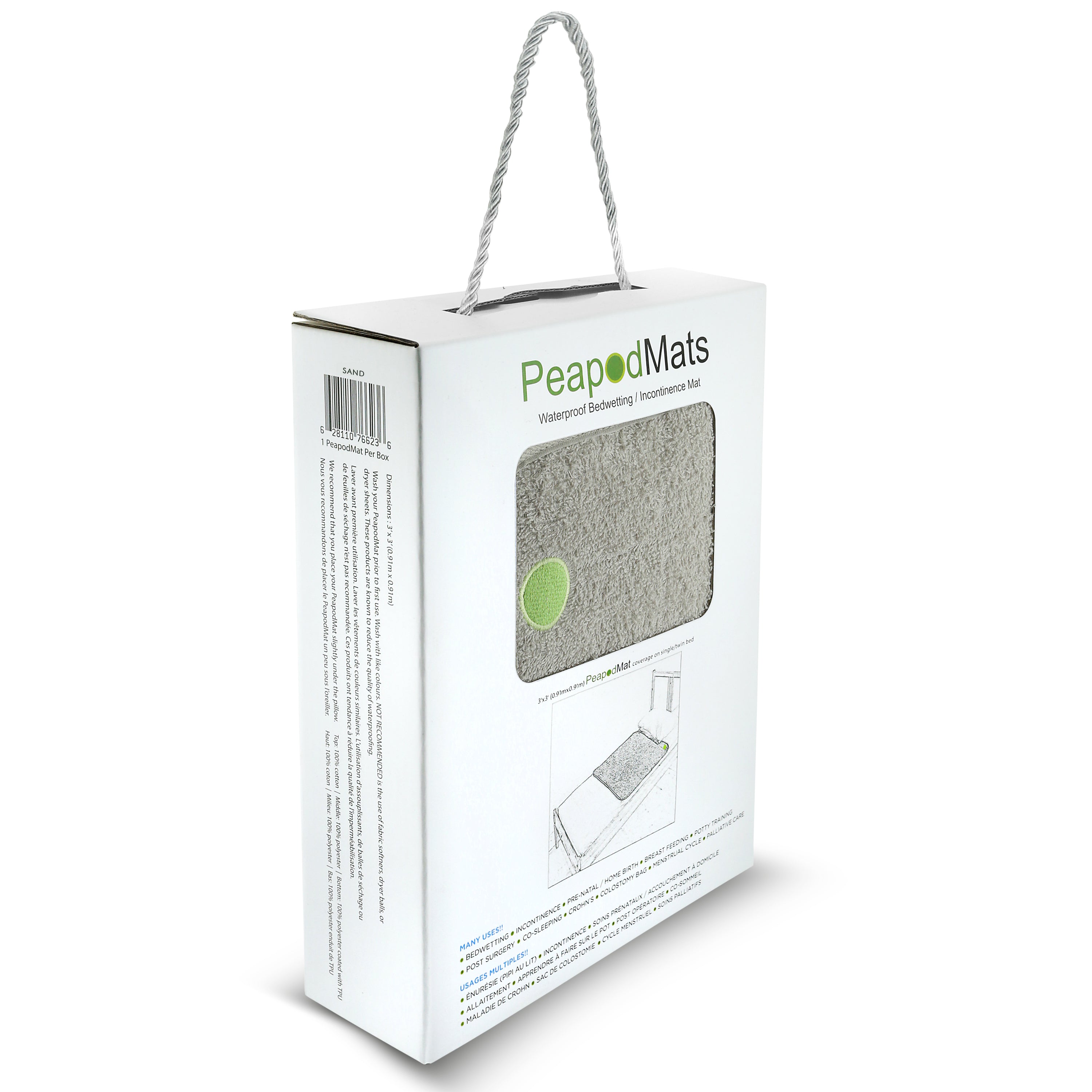 PeapodMats | Bed Mat in PeapodMats Bag |Waterproof Mat | Mattress Protector | Sand | Savvy Mama