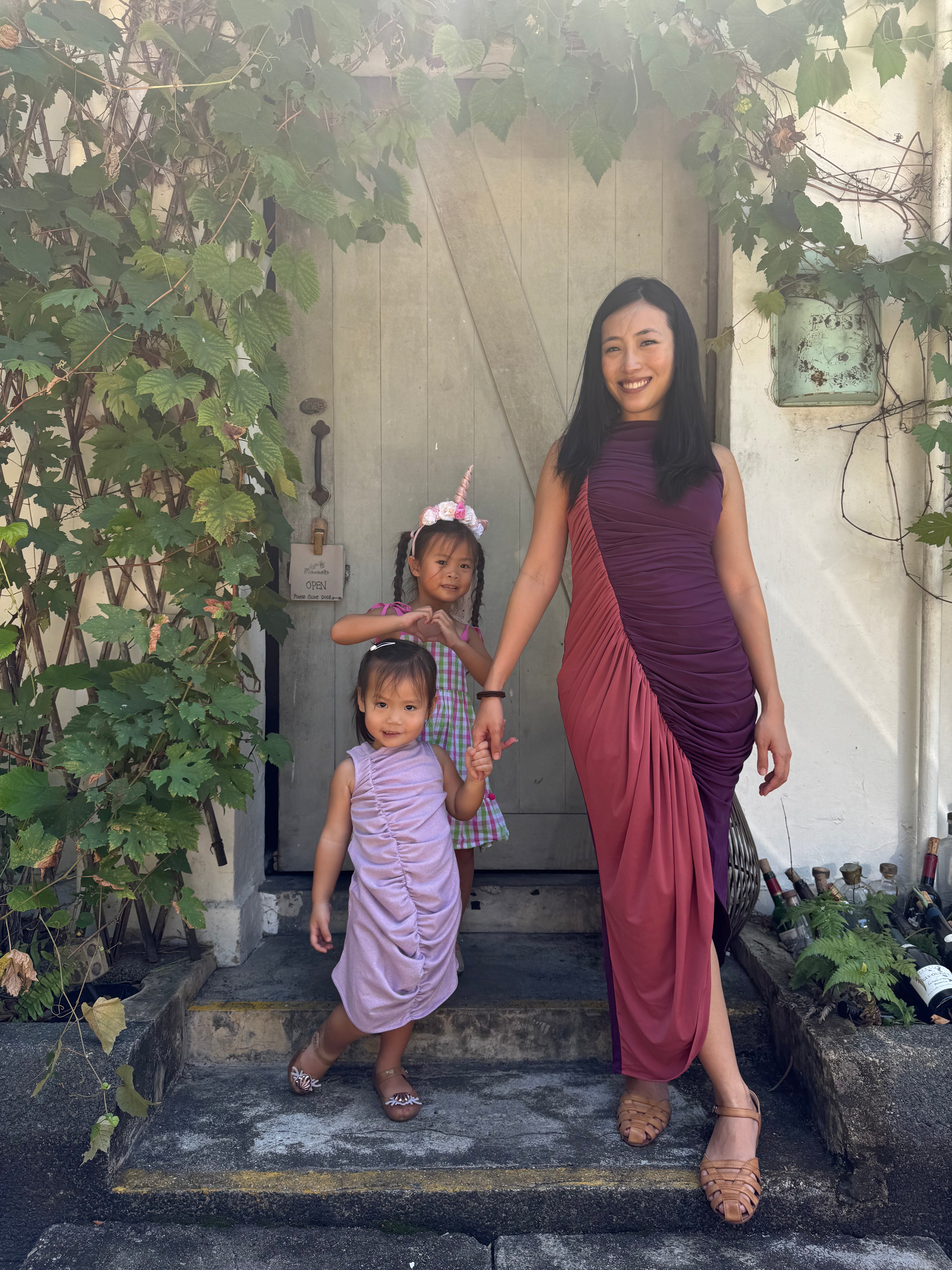 The Parrot | Ava Lumi Mini Ruched Purple Sparkly Dress (Girl)