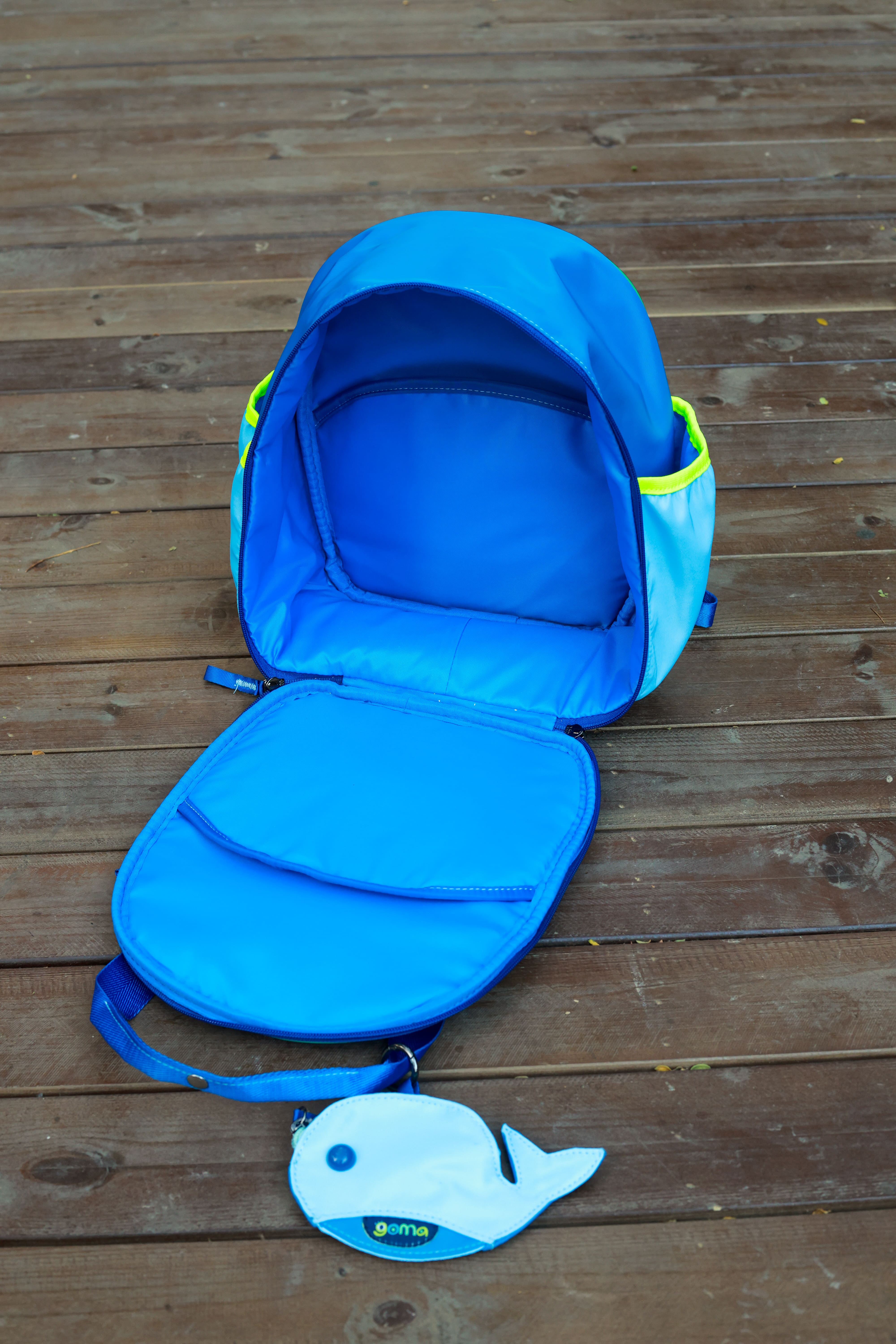 Goma Kids Bag | Will The Whale Backpack School Bag | Open | SavvyMamaSG