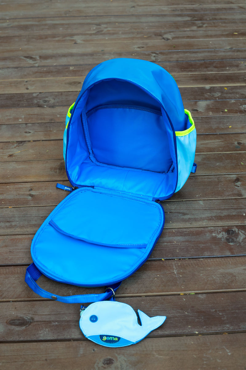 Goma Kids Bag | Will The Whale Backpack School Bag | Open | SavvyMamaSG