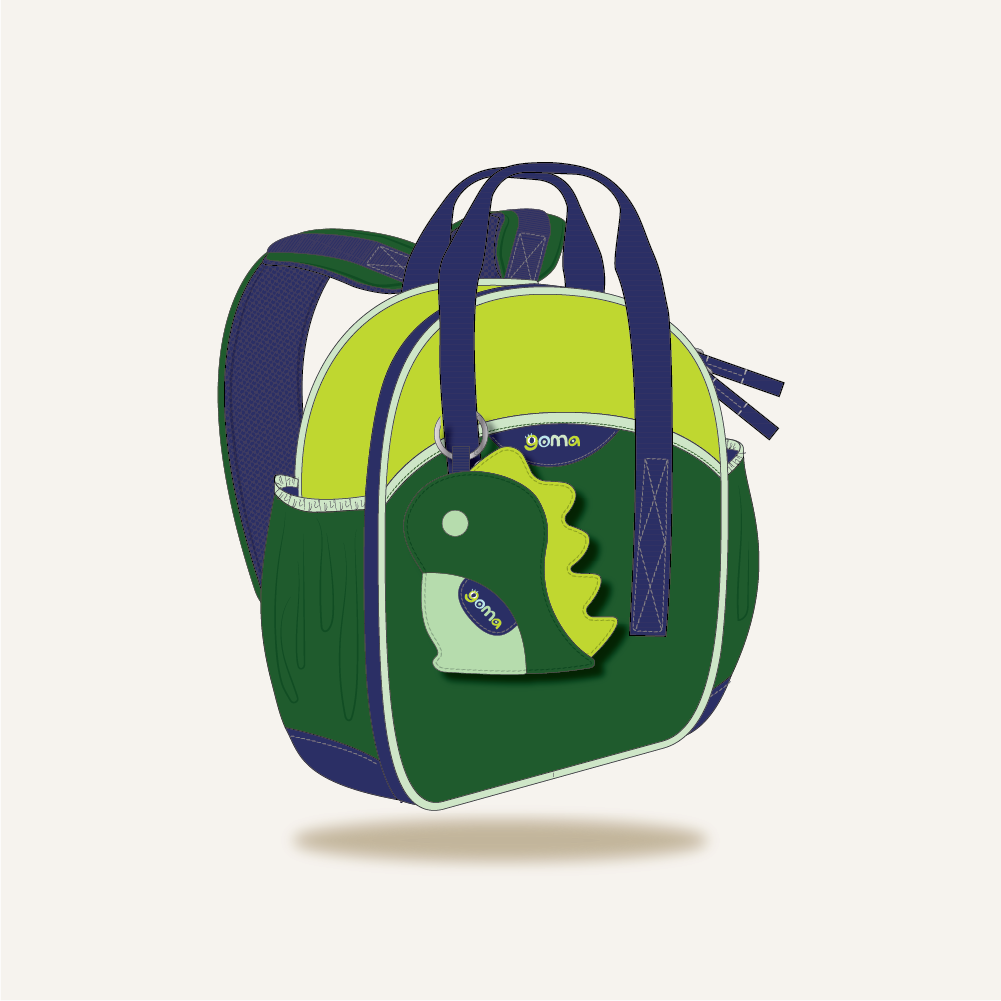 Goma Kids Bag | Rex The Dino Backpack | School Bag with Pouch | SavvyMamaSG