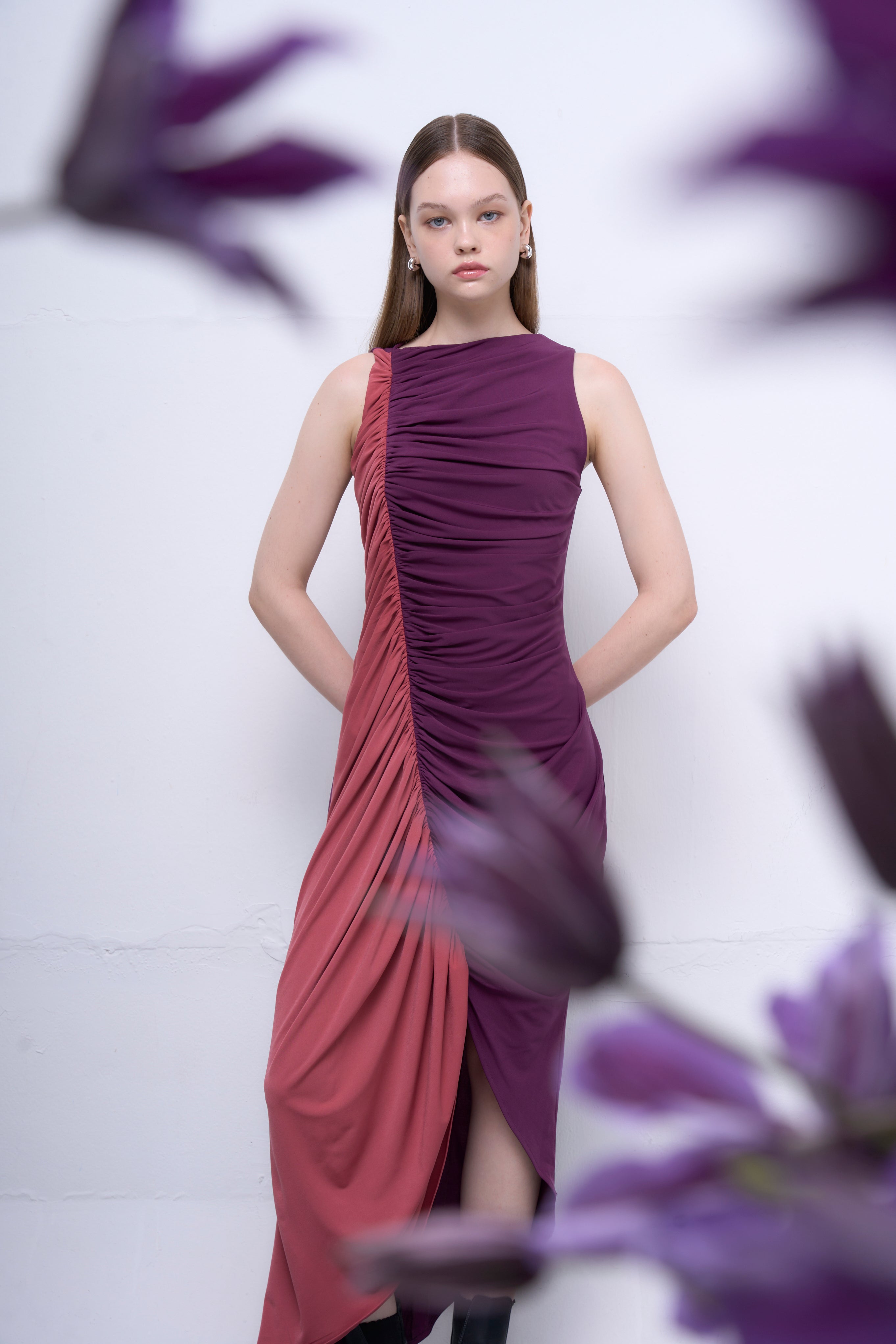 The Parrot | Ava Ruched Two-Tone Dress