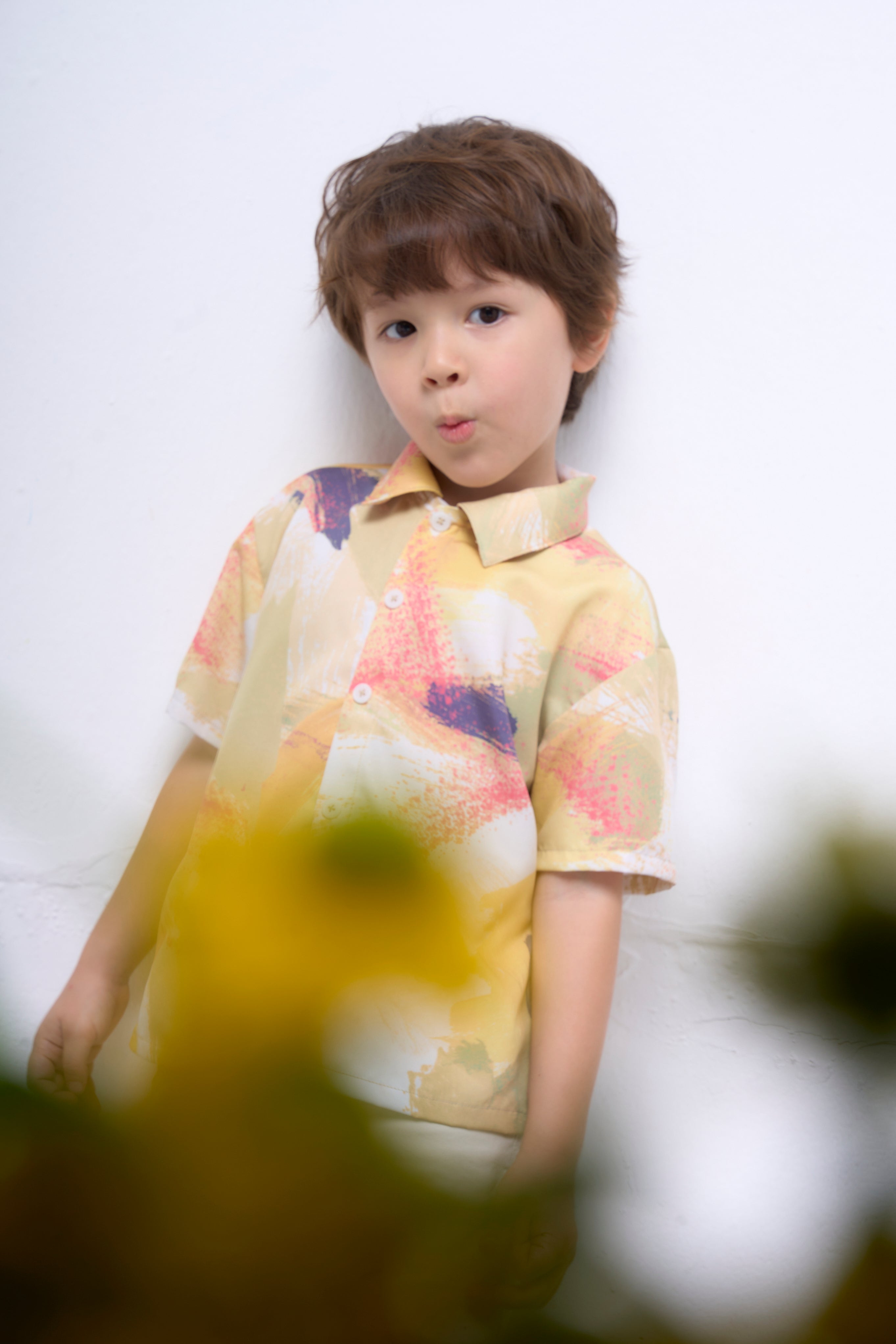 The Parrot | Soleil Tropical Shirt - Garden Yellow Print (Boy)