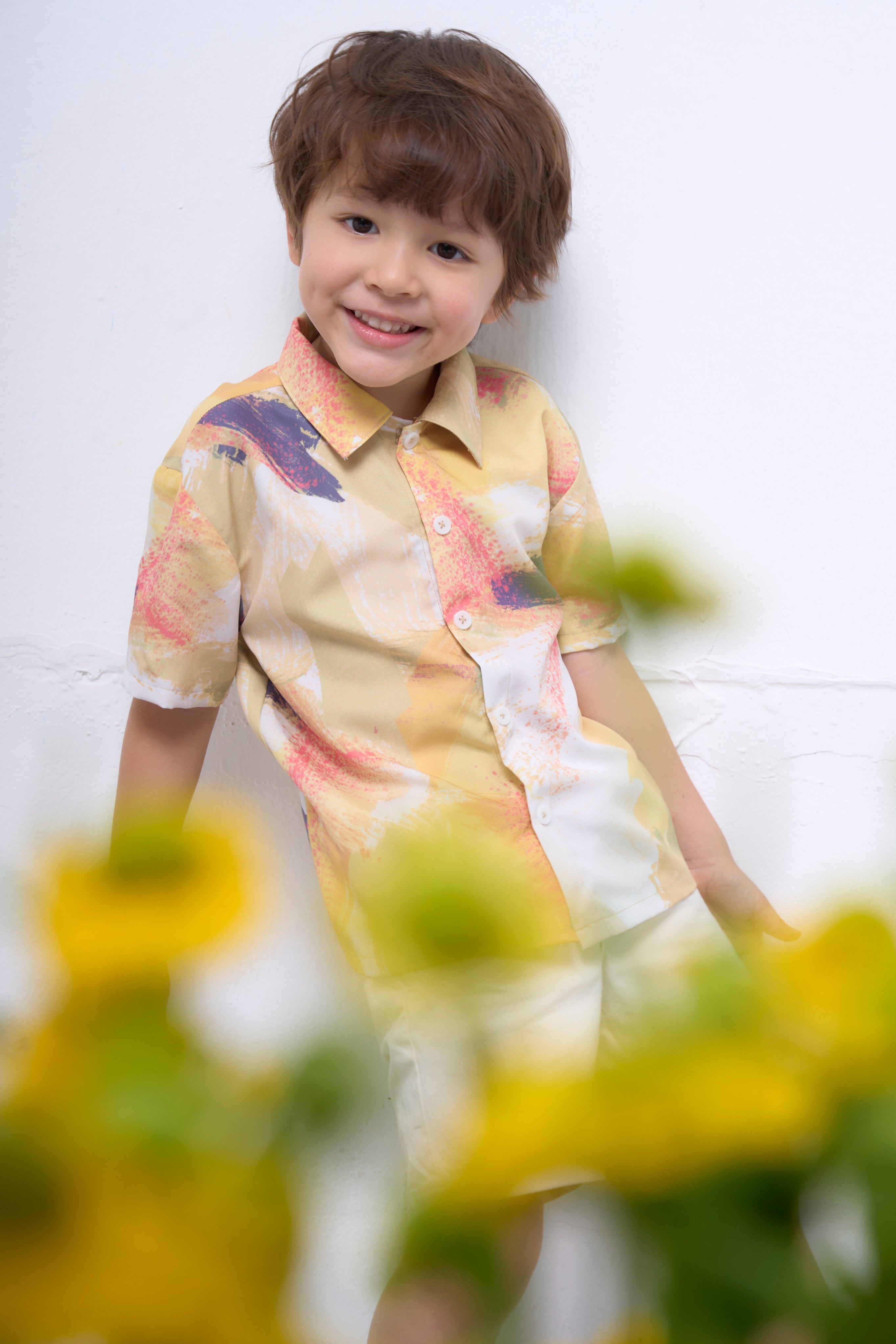 The Parrot | Soleil Tropical Shirt - Garden Yellow Print (Boy)