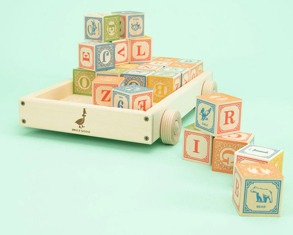 Uncle Goose | Classic ABC Blocks with Wagon