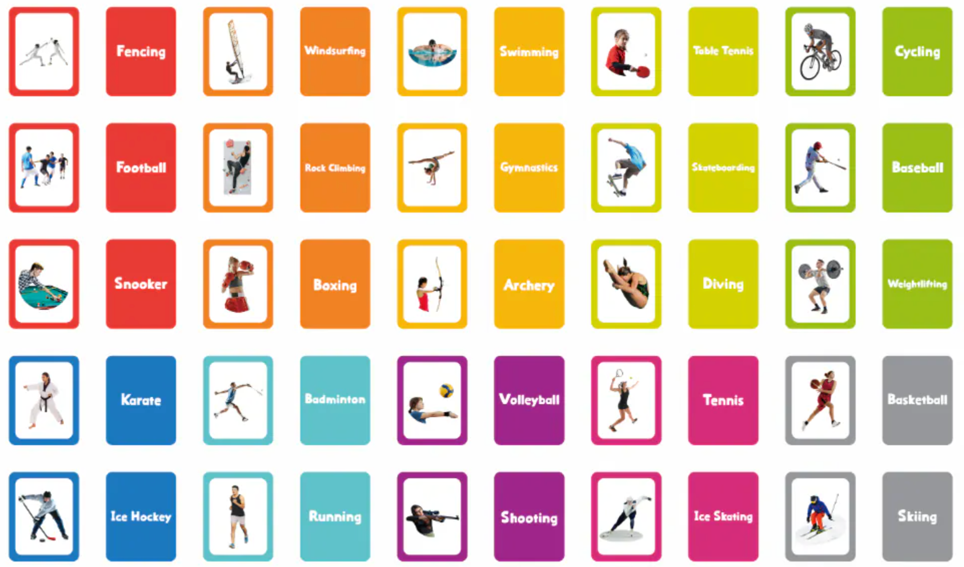 Books | Curios - English Flashcards - Sports