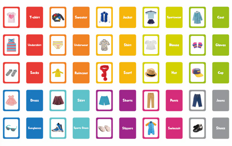 Books | Curios - English Flashcards - Clothing