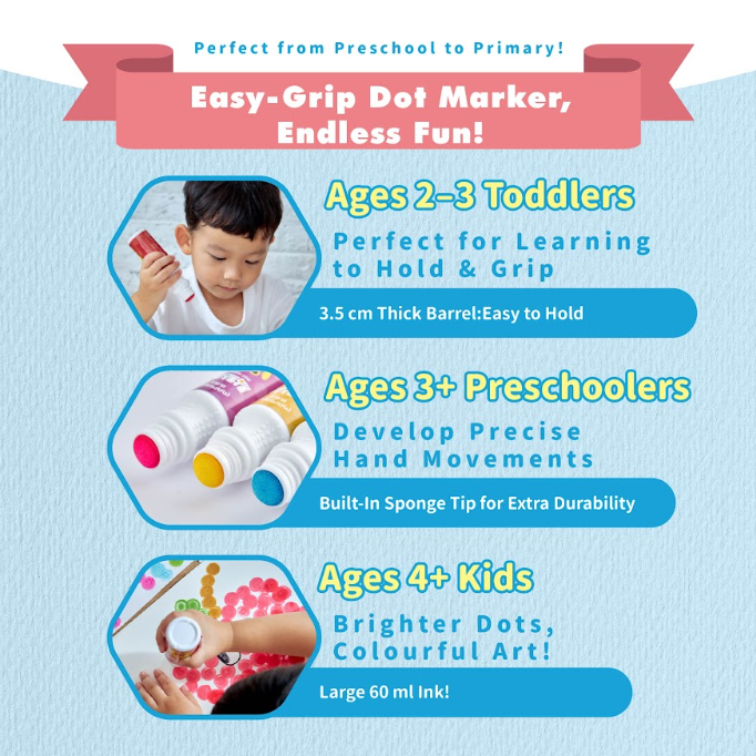 Mamayo | Dot Markers Series, Non Toxic Water-Based-Pearl 6 Colour Set (PREORDER)