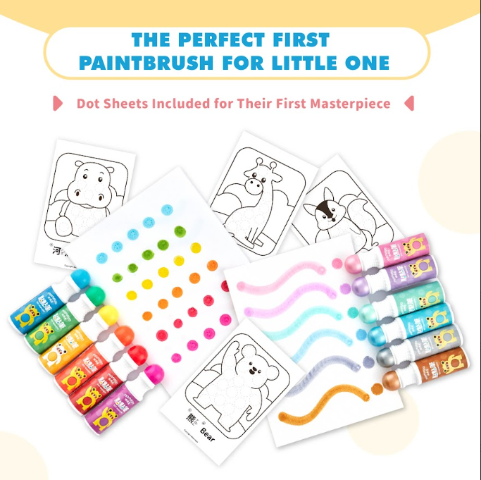 Mamayo | Dot Markers Series, Non Toxic Water-Based-Pearl 6 Colour Set (PREORDER)