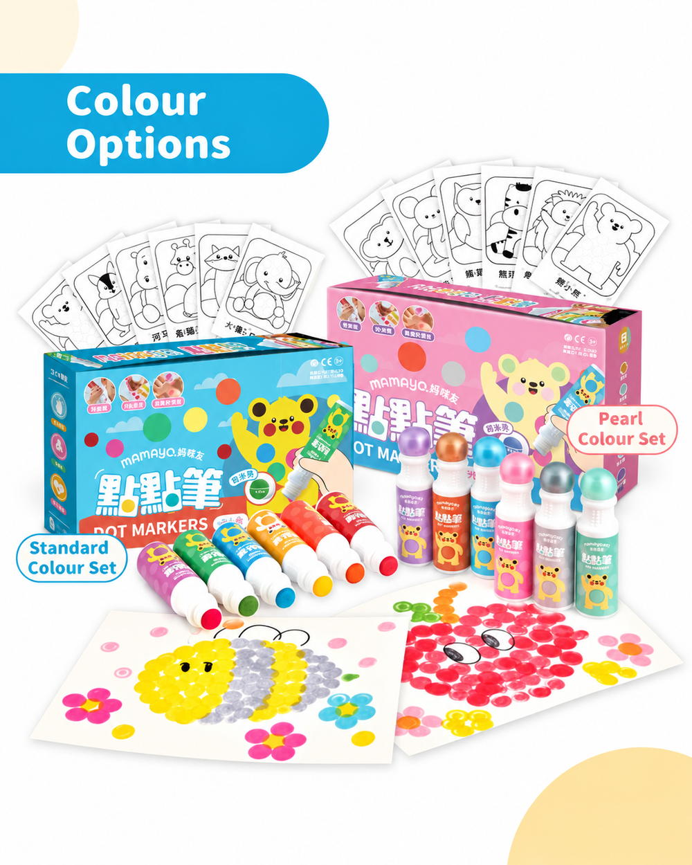 Mamayo|dot markers set for toddlers|washable non toxic|kids paint markers|preschool sensory art activity|creative