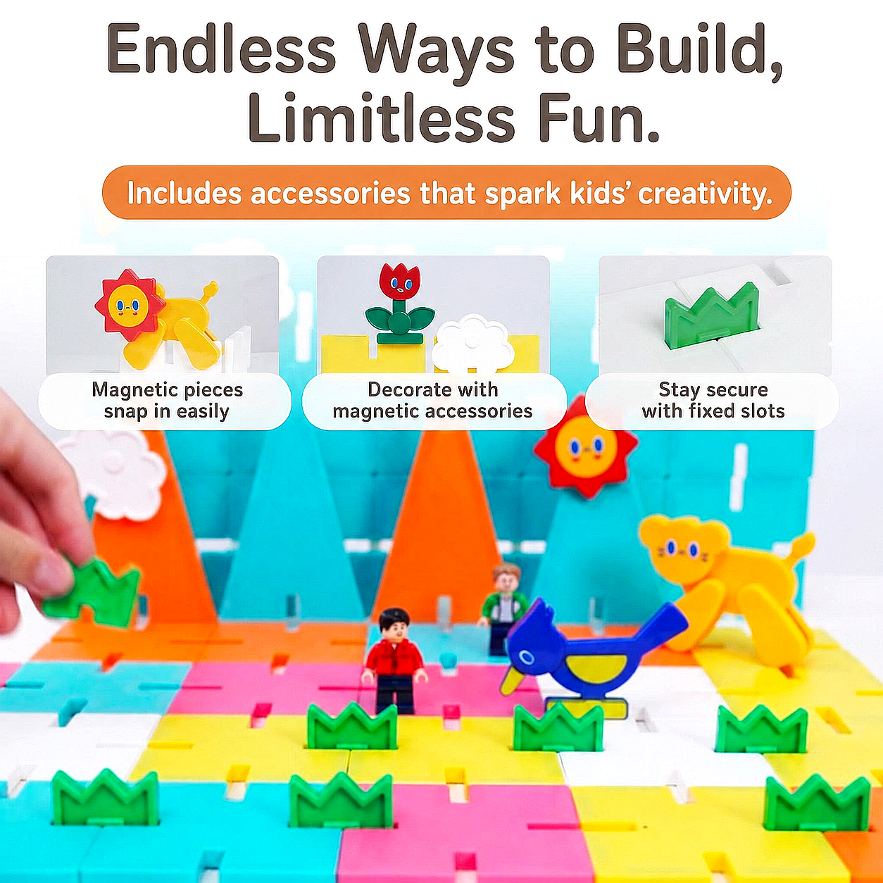 magnetic tiles for kids|screen free play|brain development toy|cognitive skills|creative STEM learning blocks
