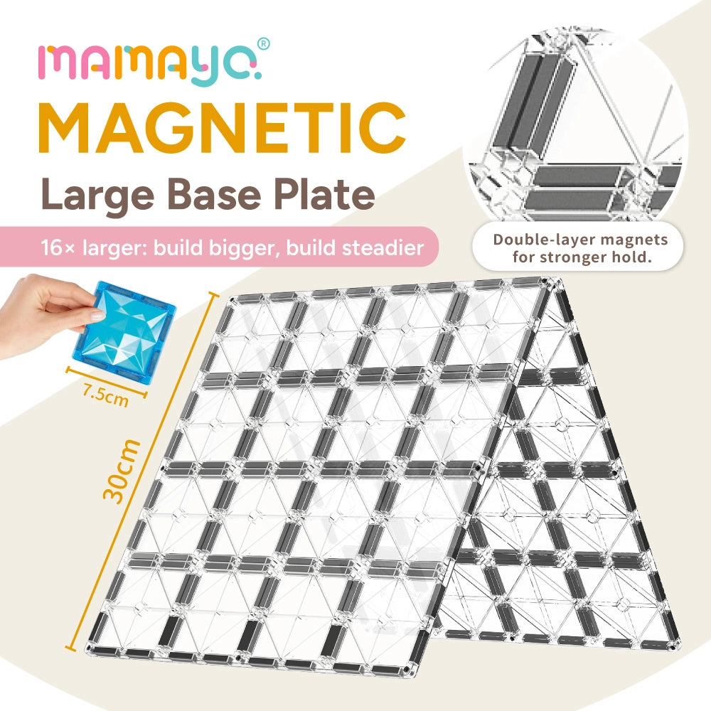 large magnetic base plate|double layer magnets|strong magnetic tiles|STEM building support|construction base