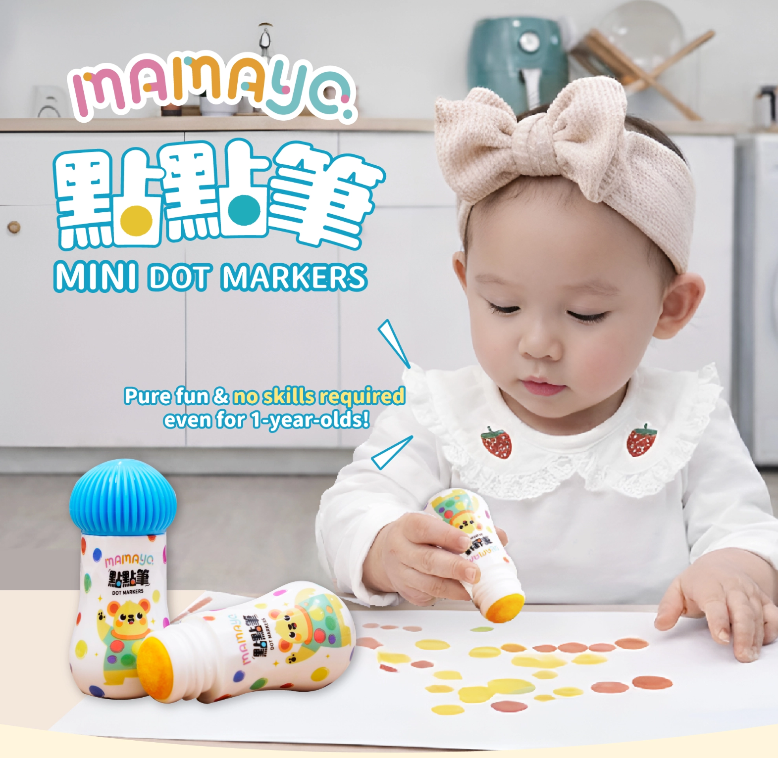 Toddler|Mamayo|mini dot markers|sensory art|creative play|fine motor learning|mess free
