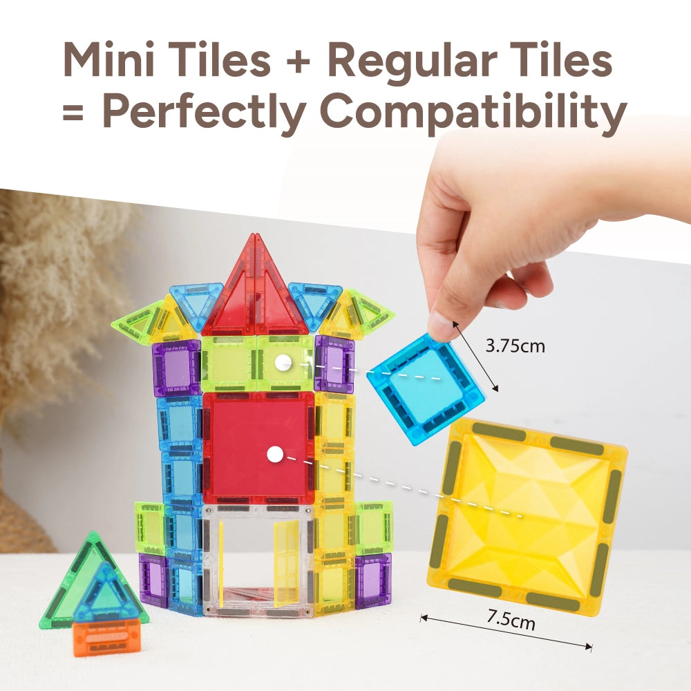 Mamayo mini magnetic tiles compatible with regular magnetic tiles|creative|STEM building|educational construction