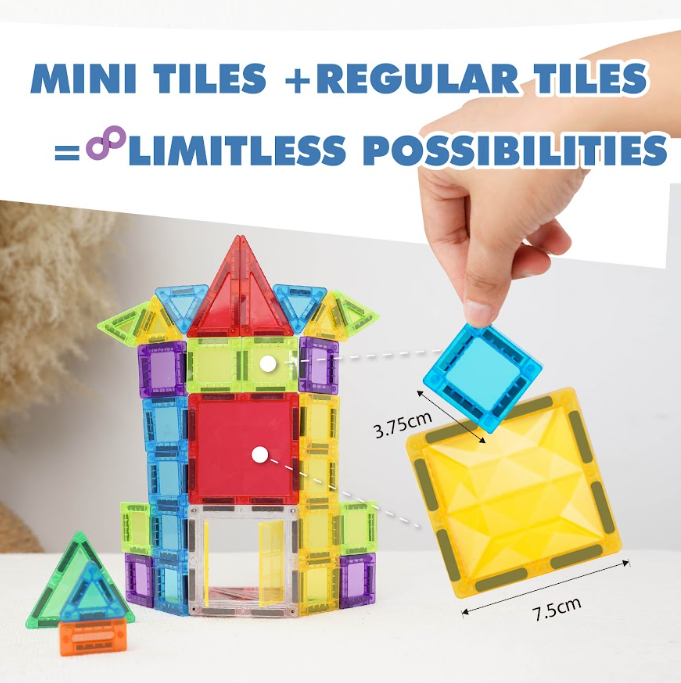 Mamayo mini magnetic tiles compatible with regular magnetic tiles|creative|STEM building play|education toys