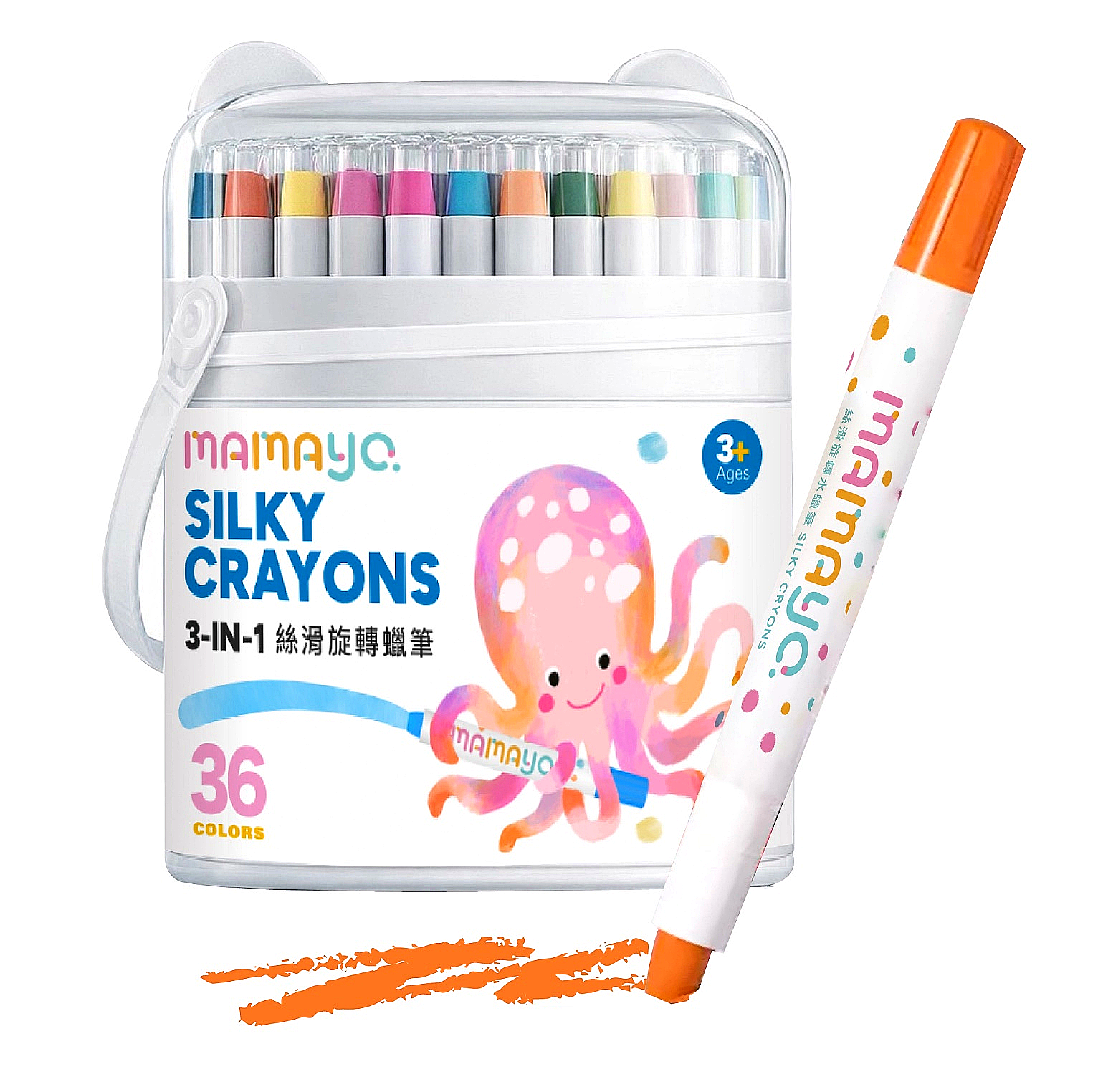 Mamayo silky crayons 36 colours|washable crayons|kids colouring set|creative toy|preschool art supplies
