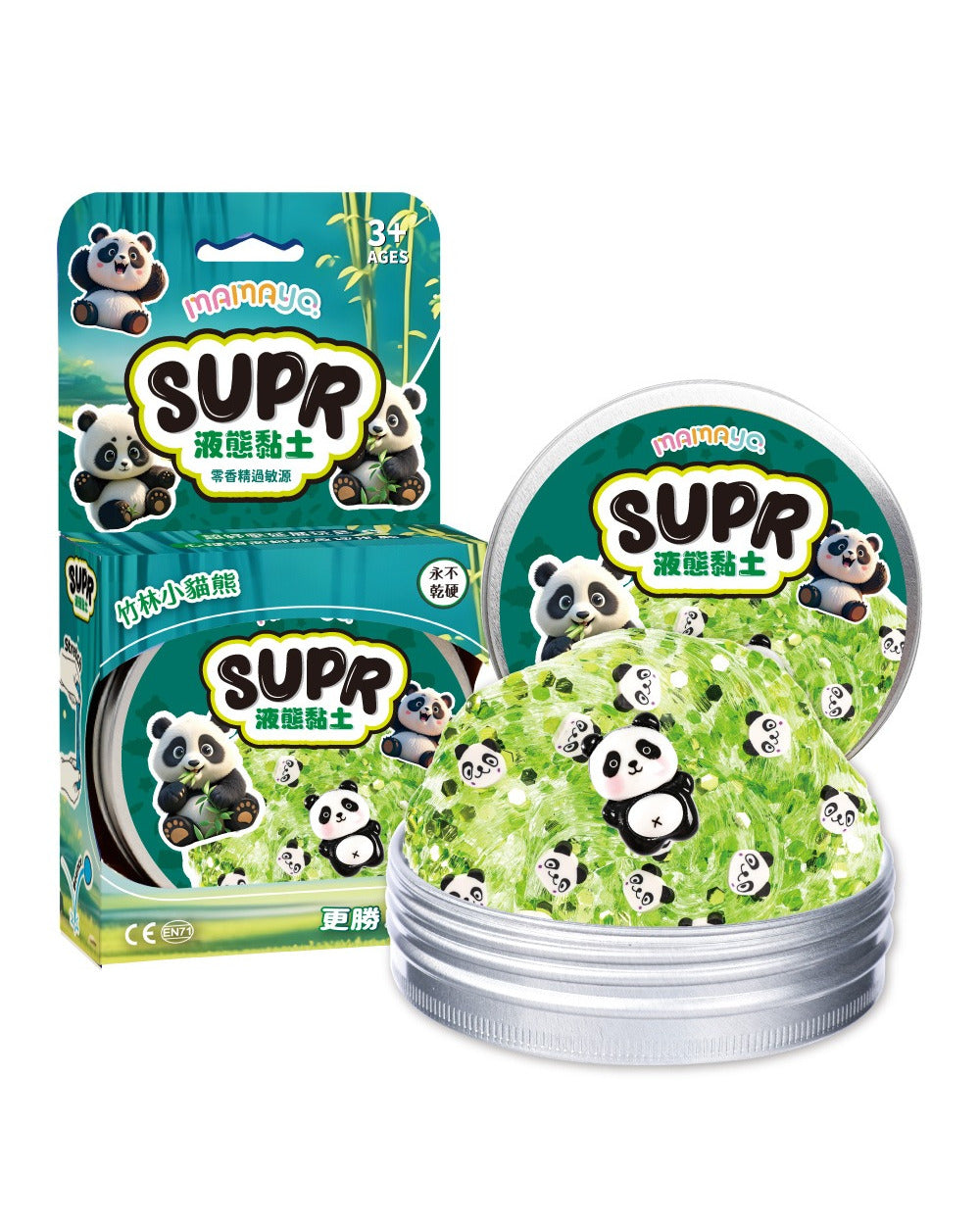Mamayo Panda Bamboo Slime – Non-Toxic Sensory Toy for Kids with a Stretchy Never-Dry Texture