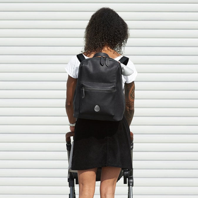 Pacapod Hartland Pack | Diaper Backpack |Lady Wearing Diaper Backpack  | Black | SavvyMamaSG
