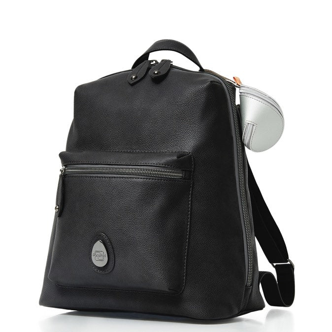 Pacapod Hartland Pack | Diaper Backpack | Slight Side View | Black | SavvyMamaSG