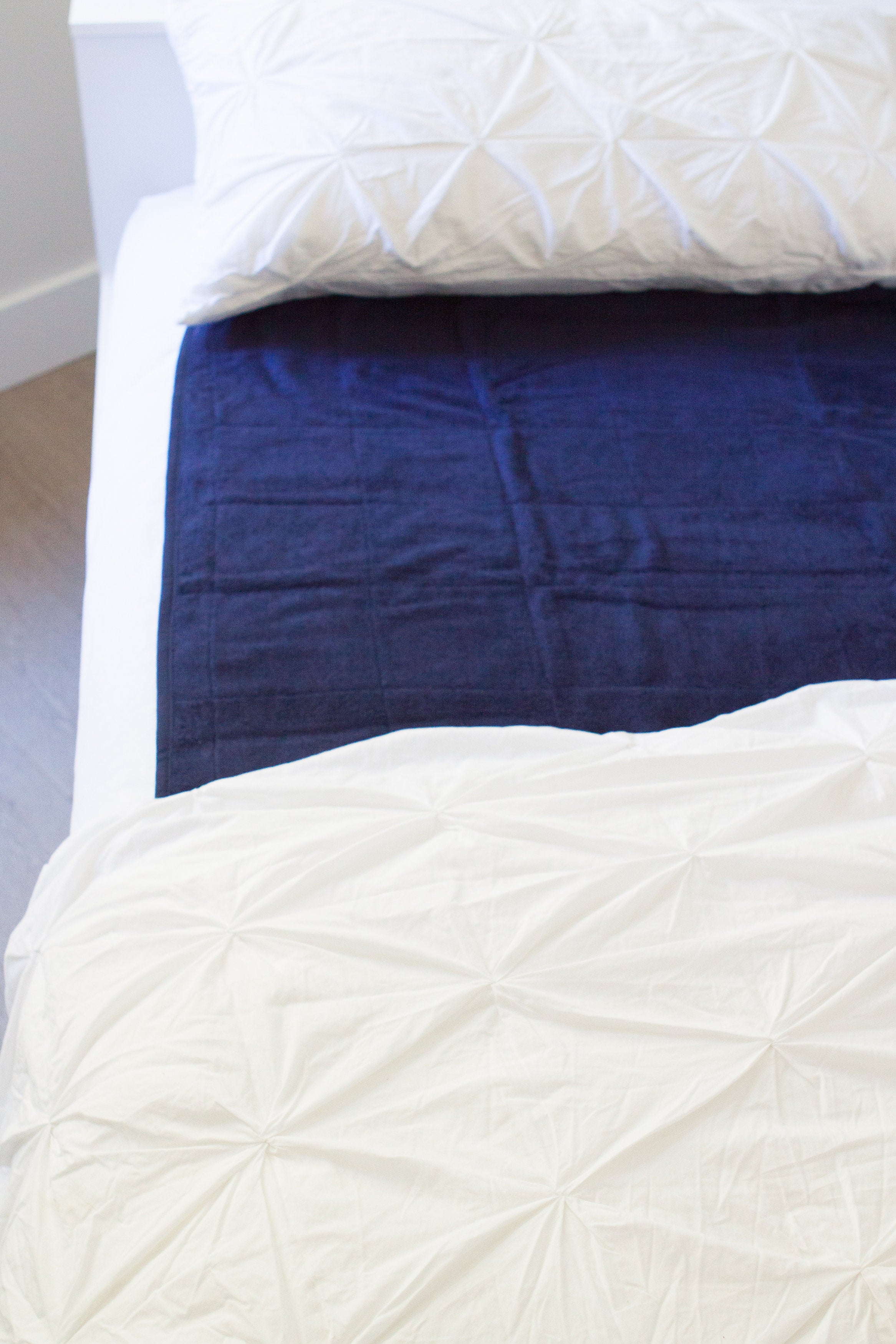 Peapod Mats | Bed Mat on Single Bed | Waterproof Mat | Mattress Protector | Navy | Savvy Mama